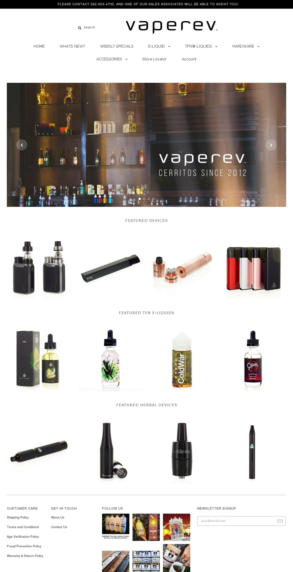 vaperev.com — Shopify storefront screenshot