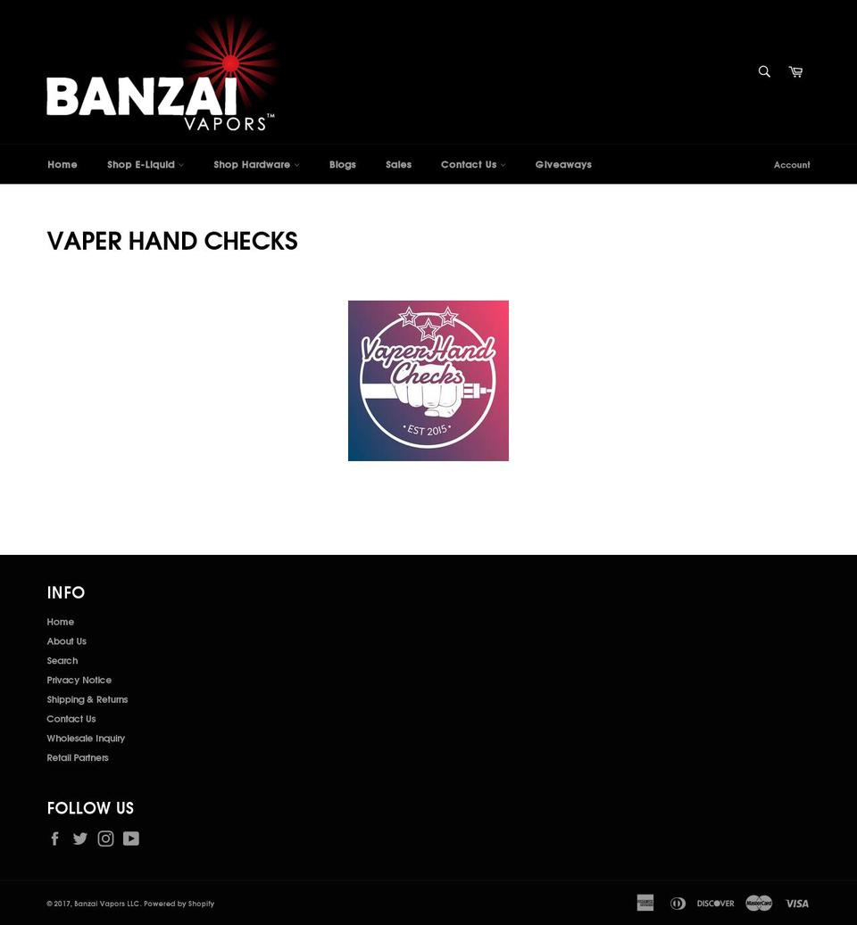 vaperhandchecks.com shopify website screenshot