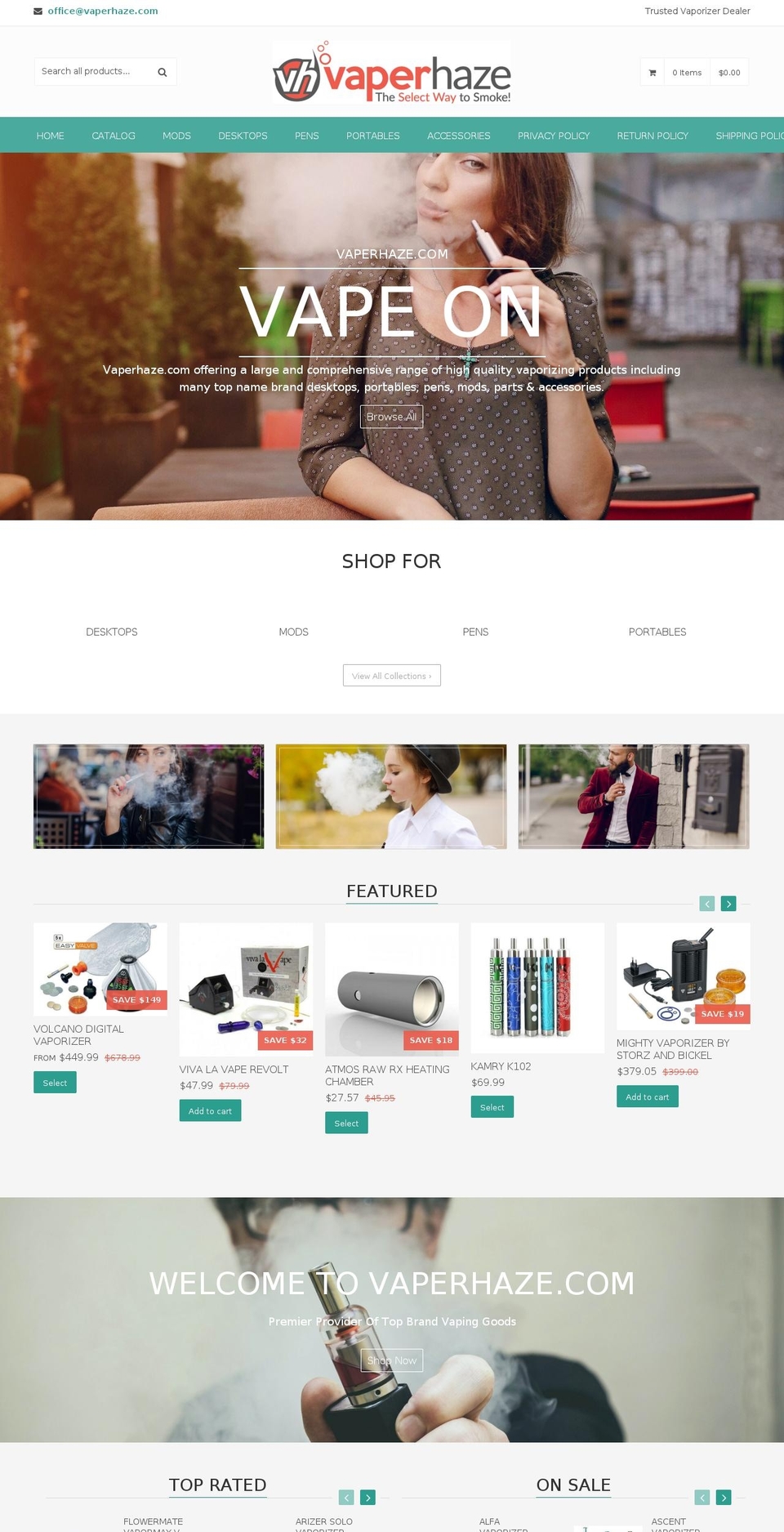 vaperhaze.com shopify website screenshot