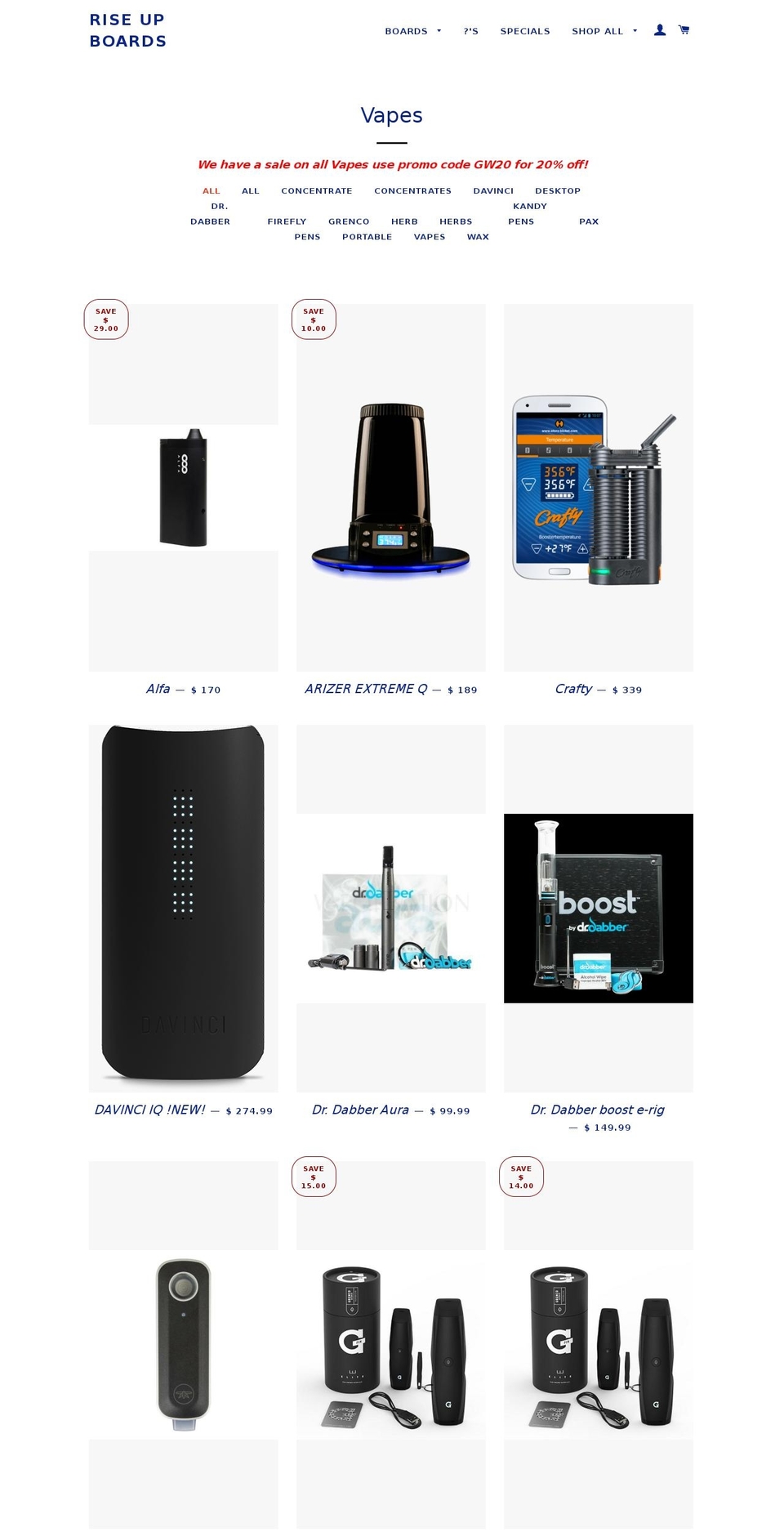 vaperide.com shopify website screenshot
