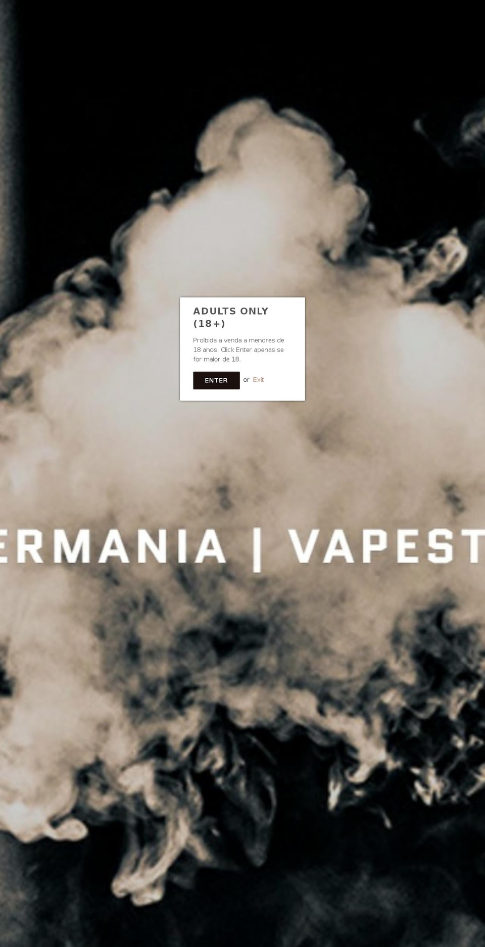 vapermania.myshopify.com shopify website screenshot