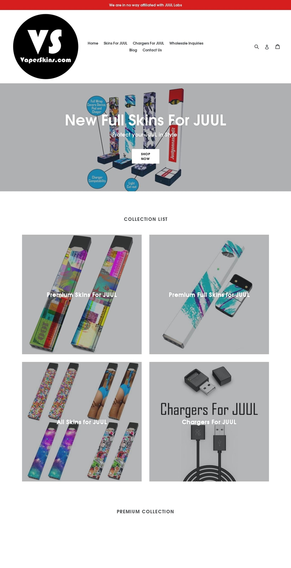 vaperskins.com — Shopify storefront screenshot