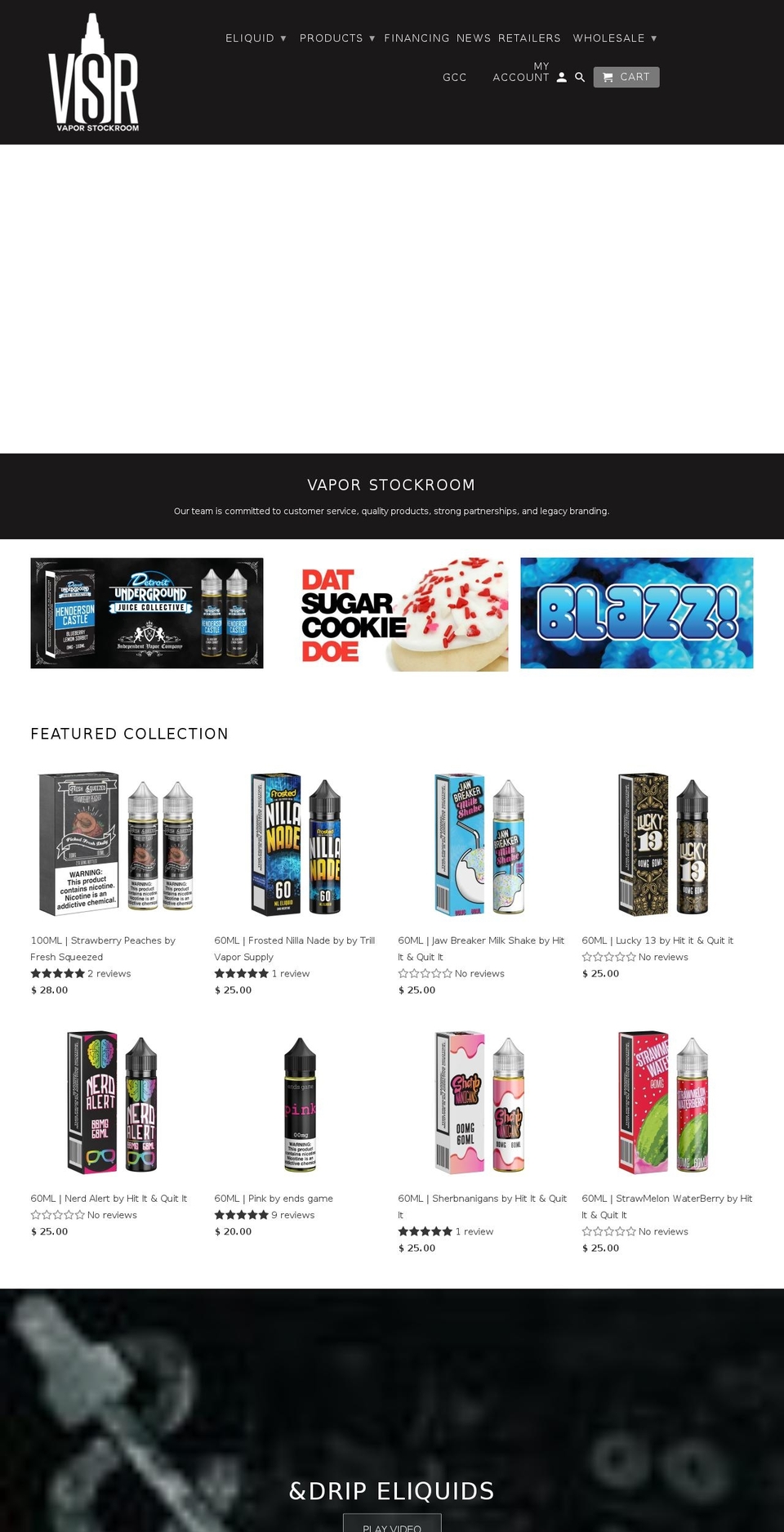 vaperstockroom.com — Shopify storefront screenshot