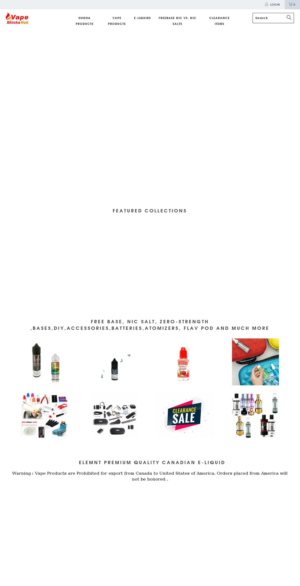 vapeshishahub.com shopify website screenshot