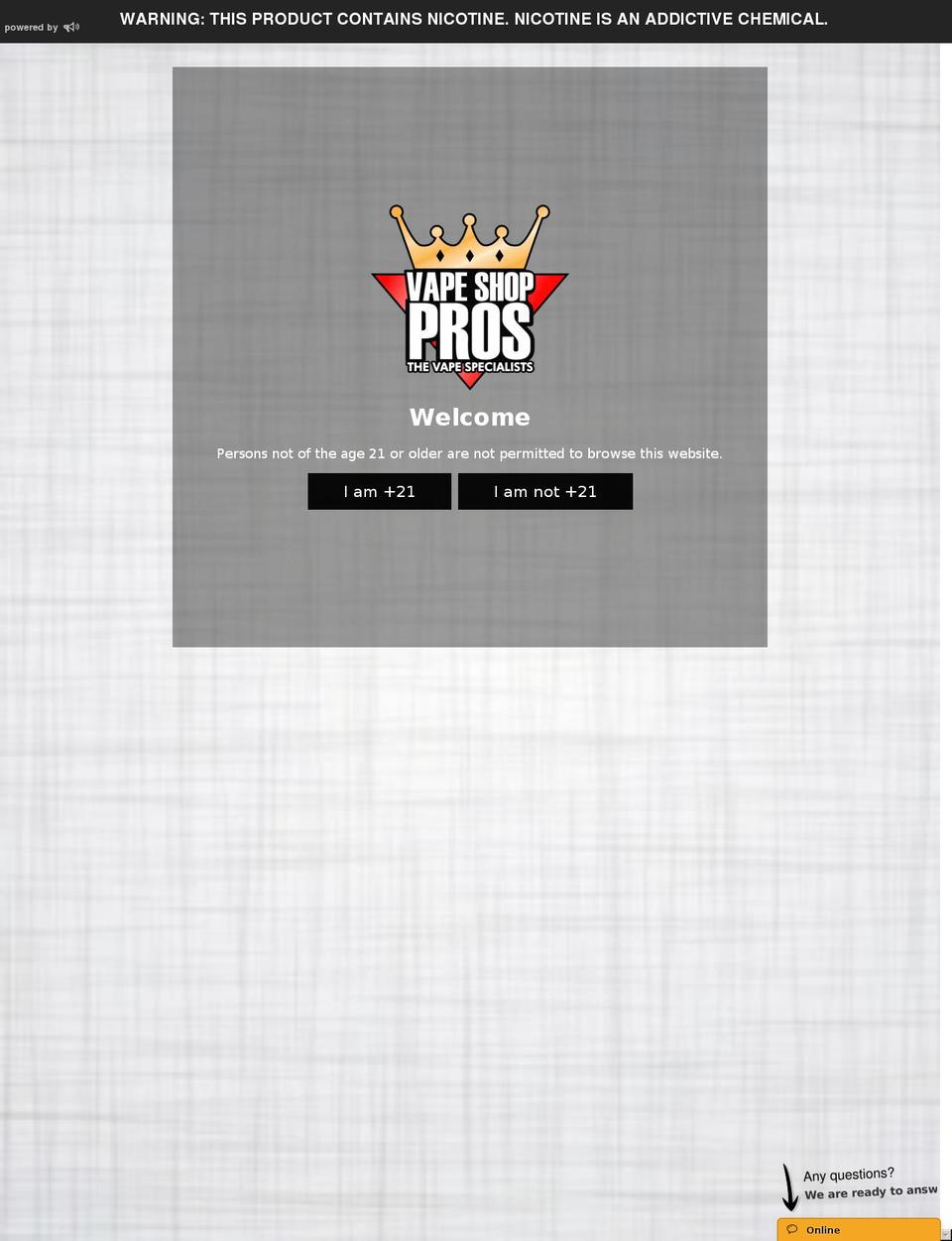 vapeshoppros.com — Shopify storefront screenshot