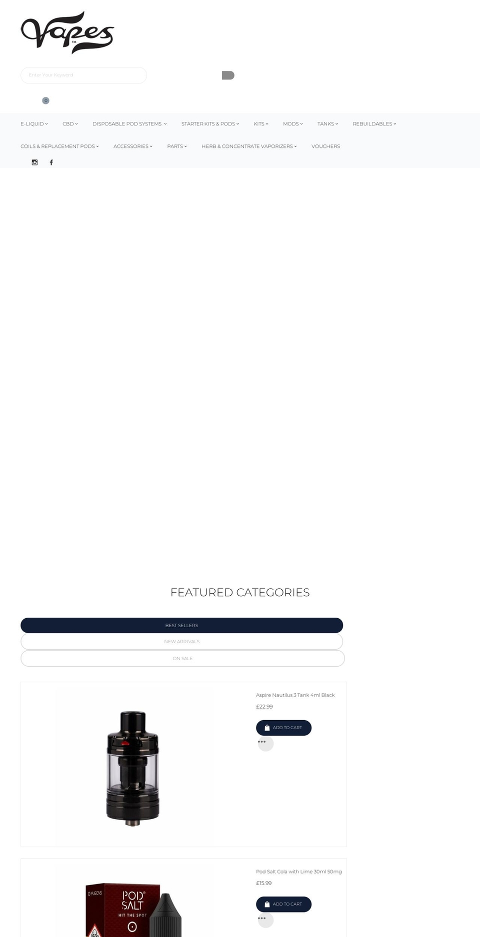 vapesjersey.com shopify website screenshot
