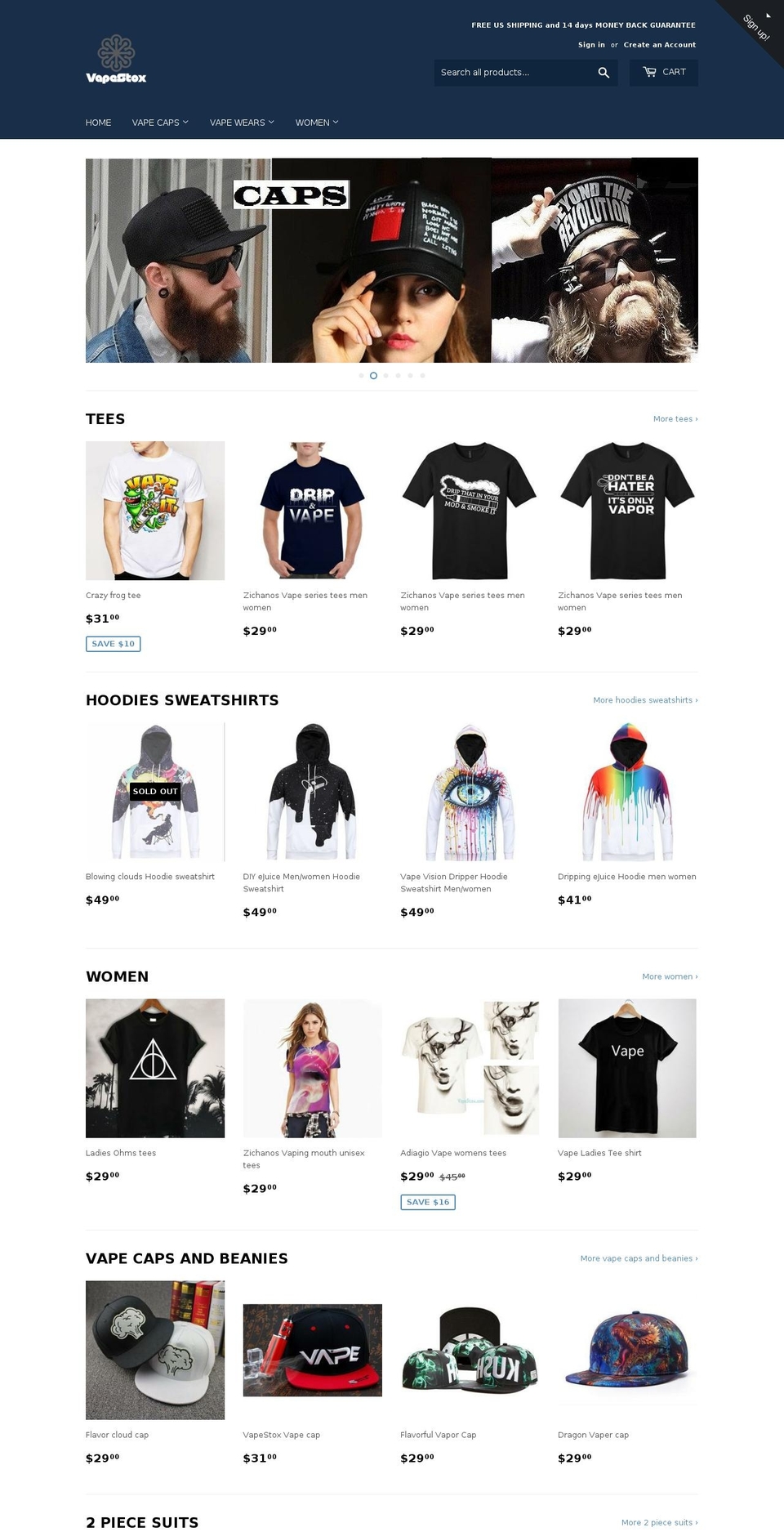 vapestox.com shopify website screenshot