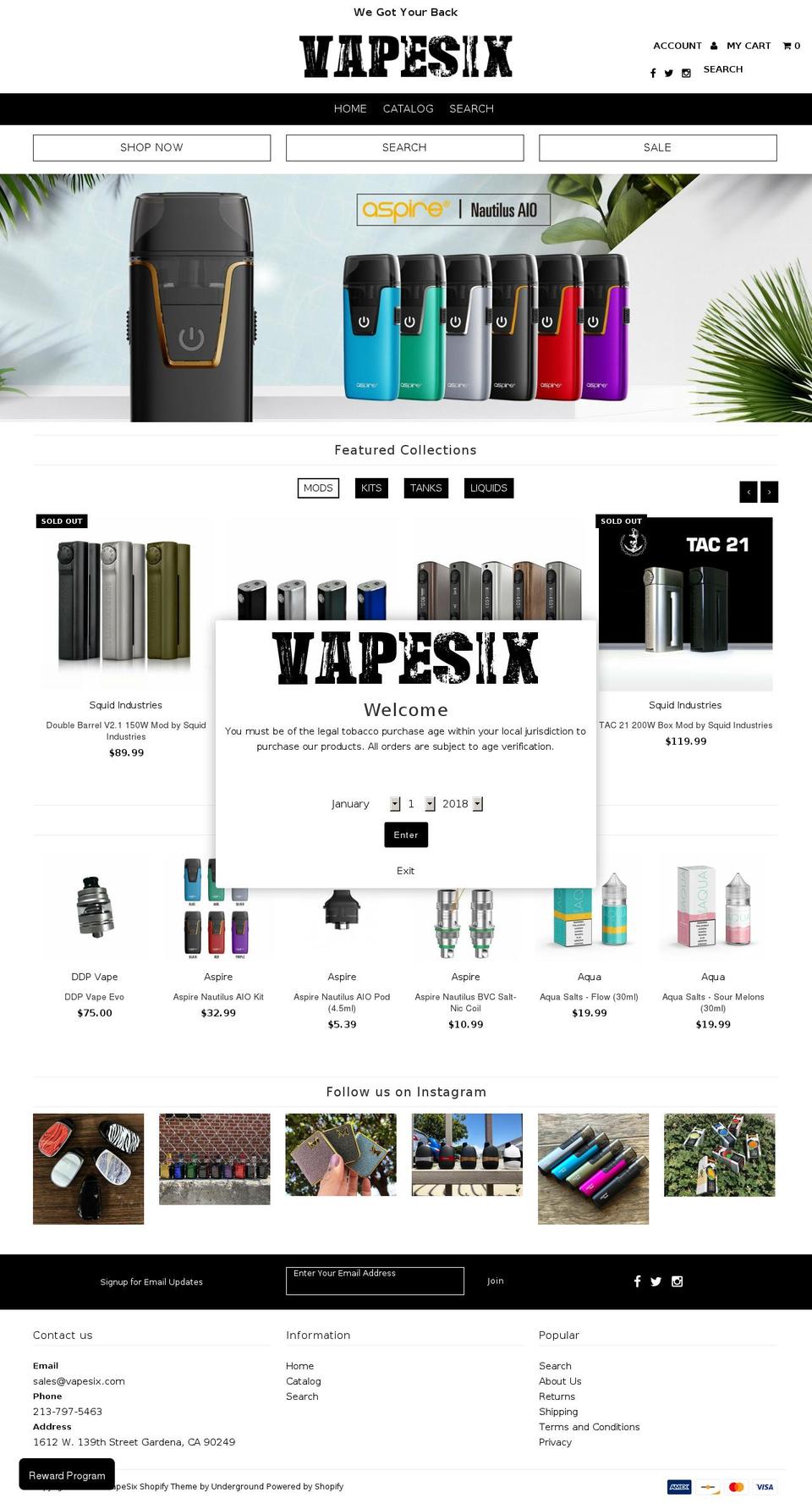 vapeweather.info shopify website screenshot