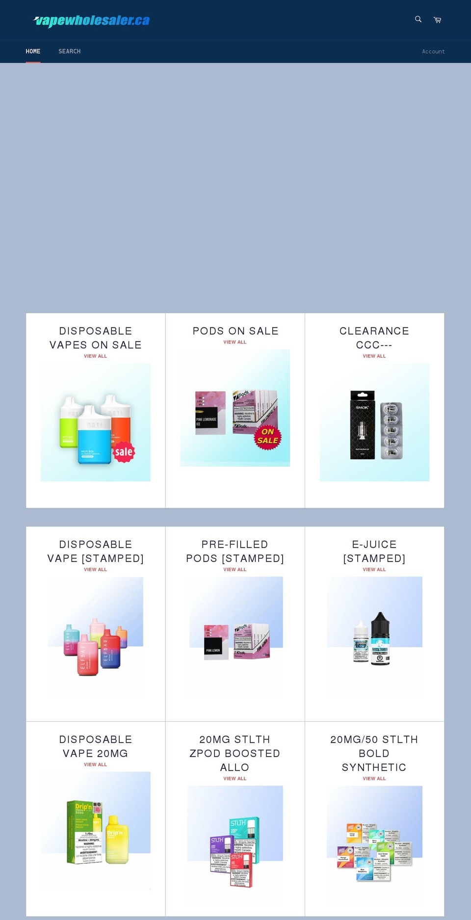 vapewholesaler.ca shopify website screenshot