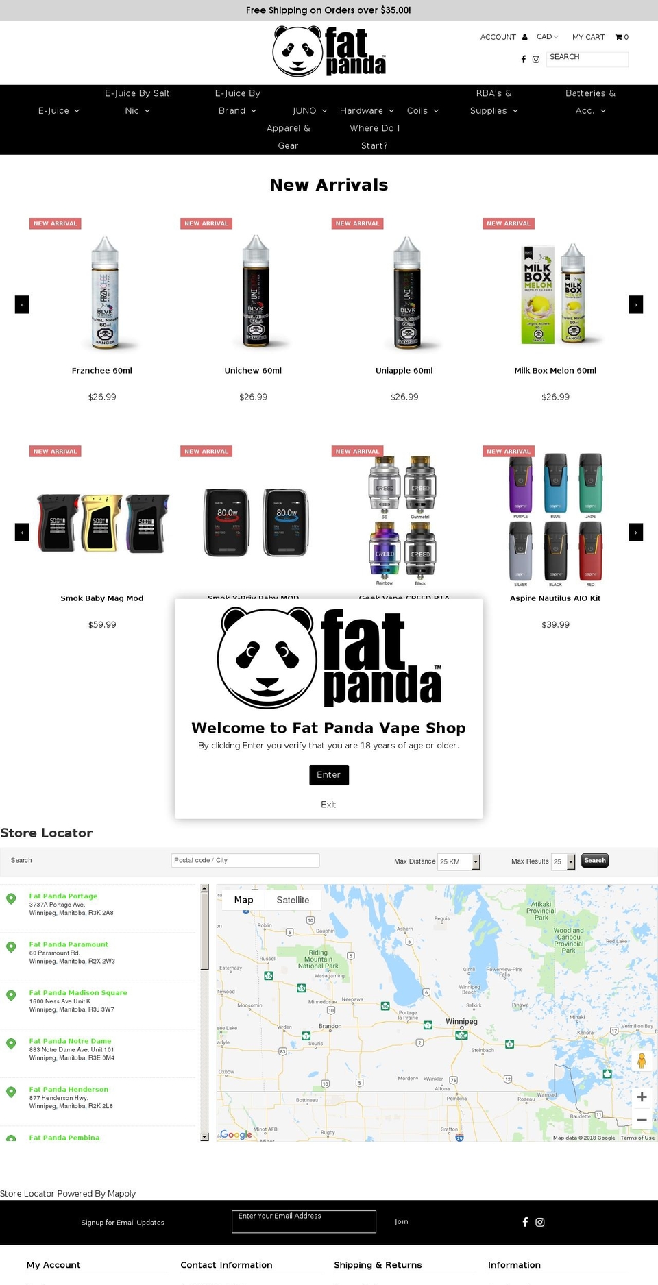 Copy of Fashionopolism Shopify theme site example vapingwinnipeg.com