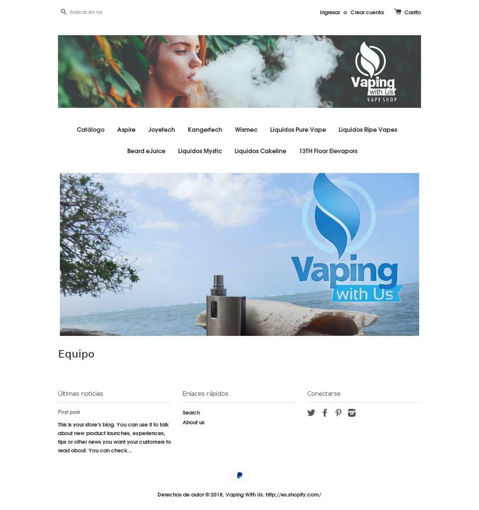 vapingwithus.com — Shopify storefront screenshot
