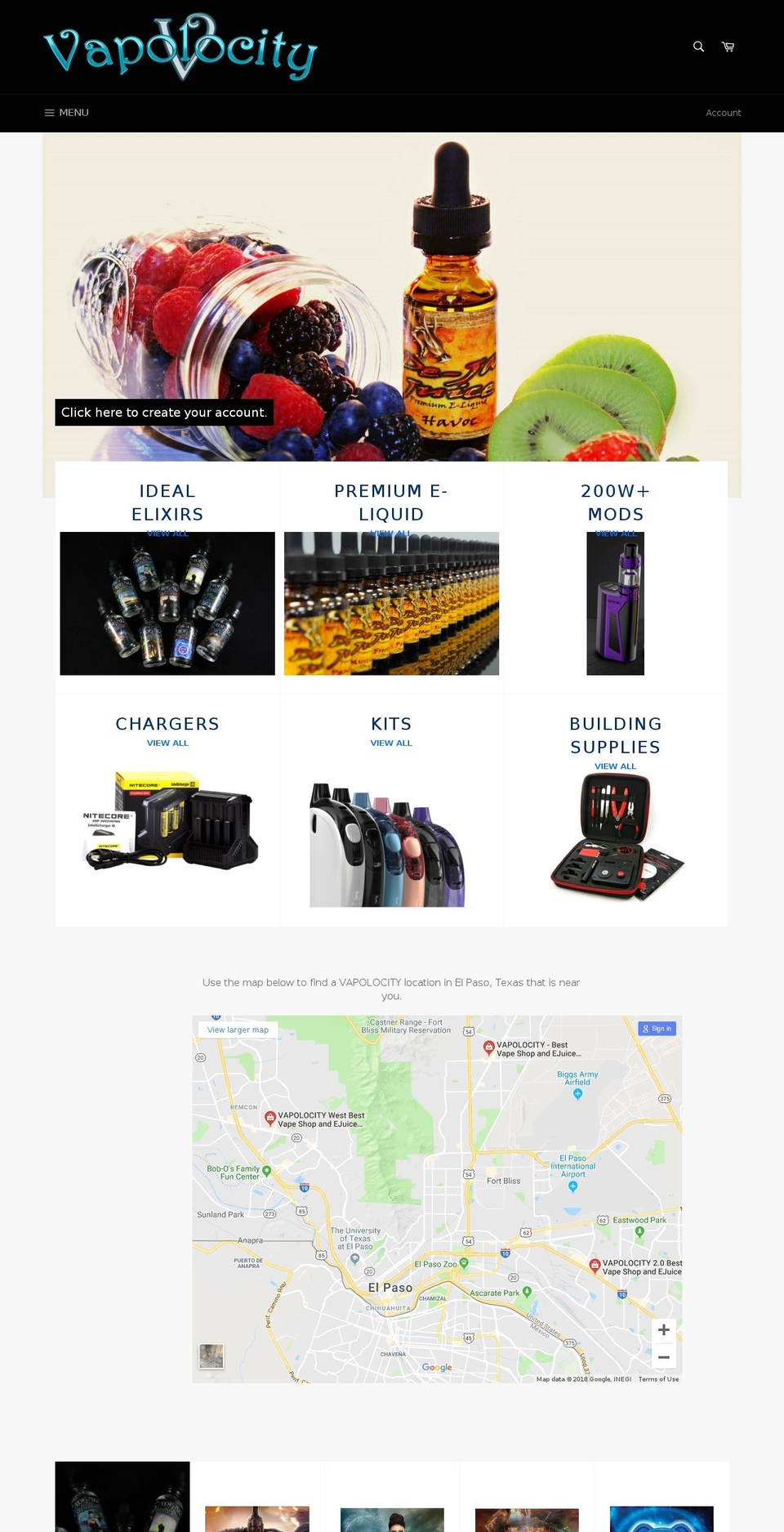 vapolocity.myshopify.com shopify website screenshot