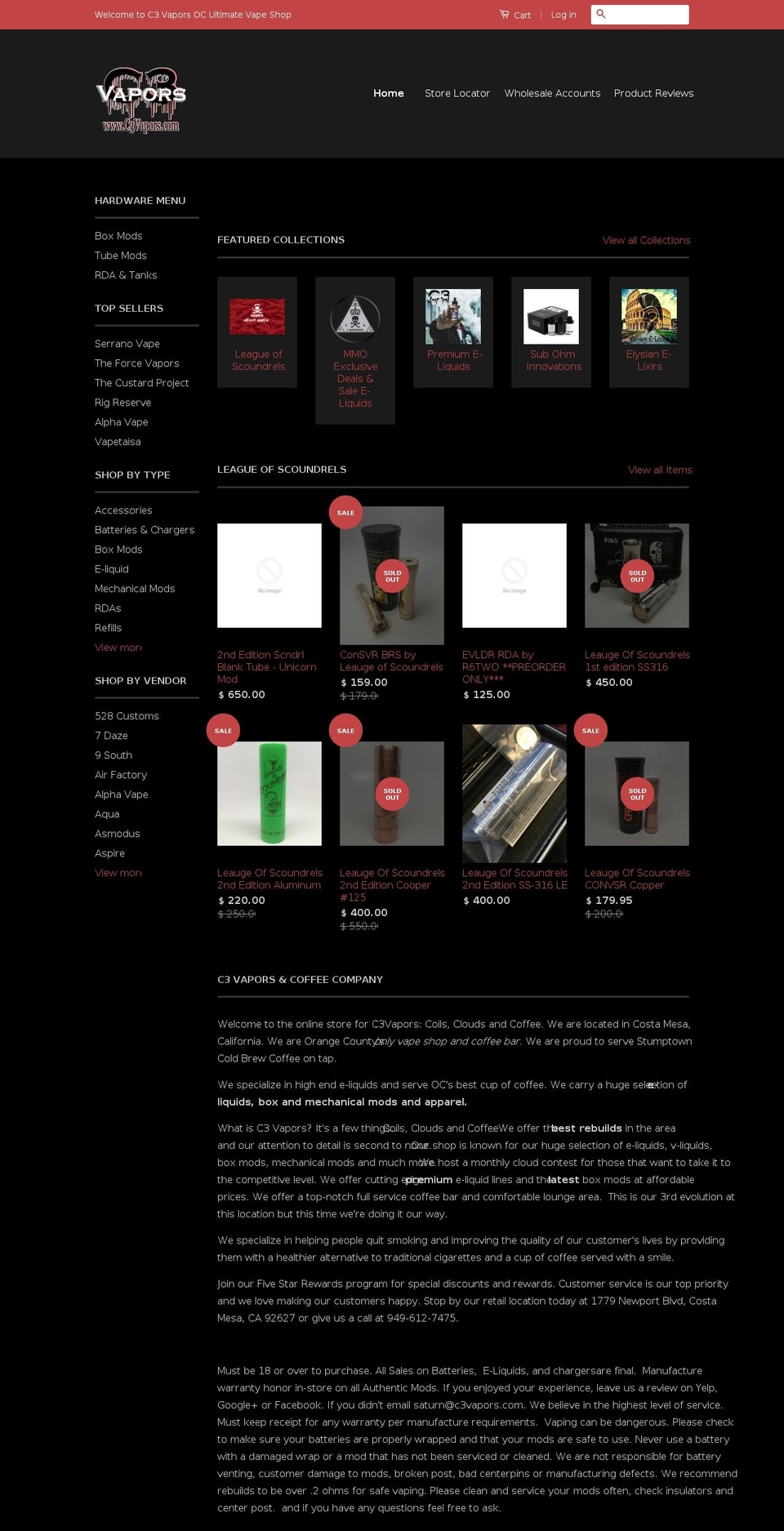 vapor-solution.info shopify website screenshot