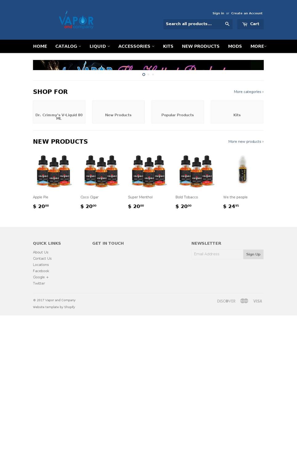 vaporandco.com shopify website screenshot