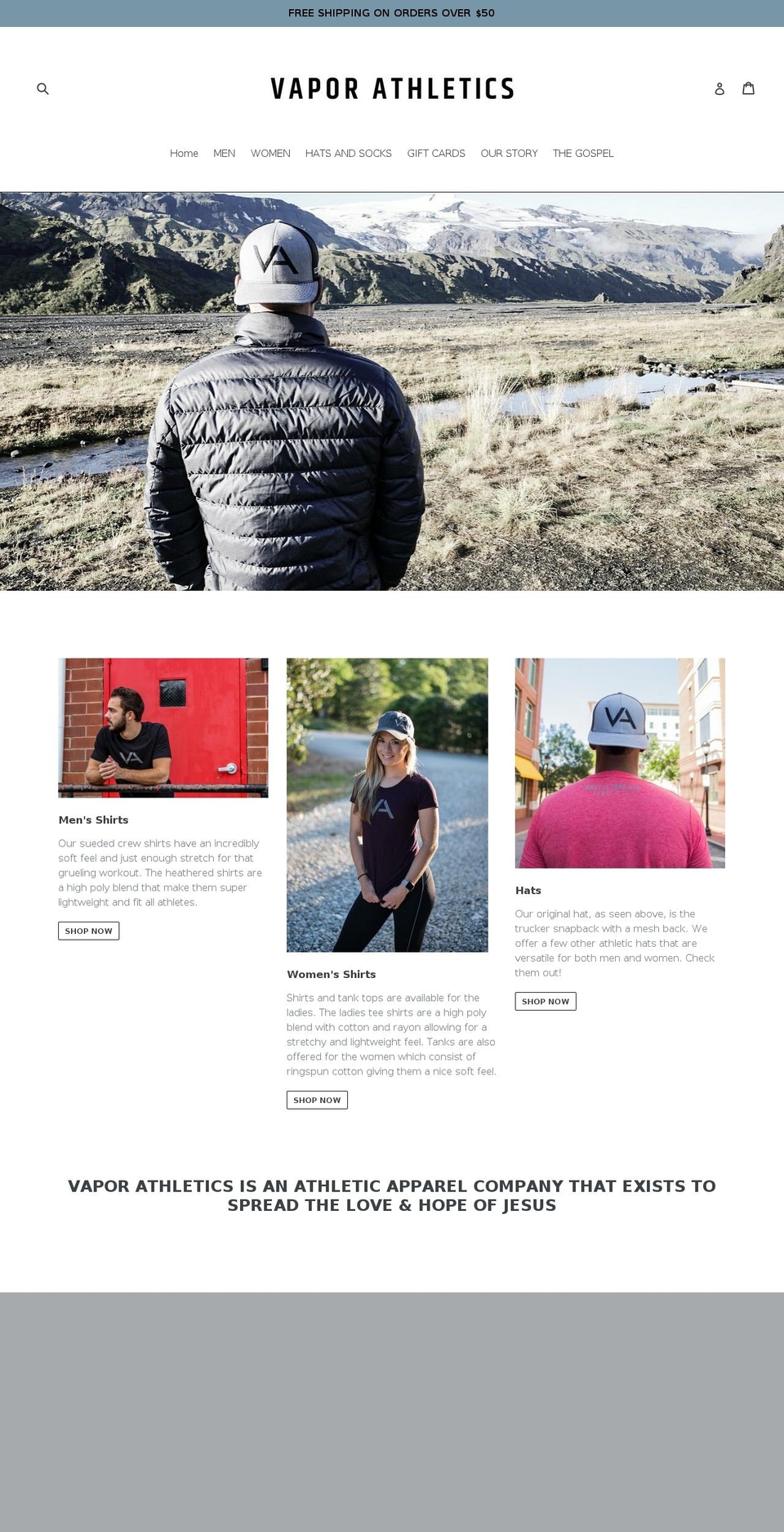 vaporathletics.com — Shopify storefront screenshot
