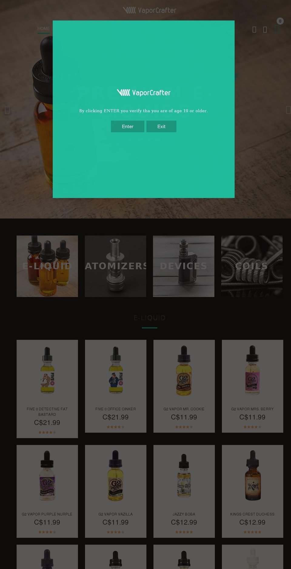 yourstore-v2-0-2 Shopify theme site example vaporcrafter.com