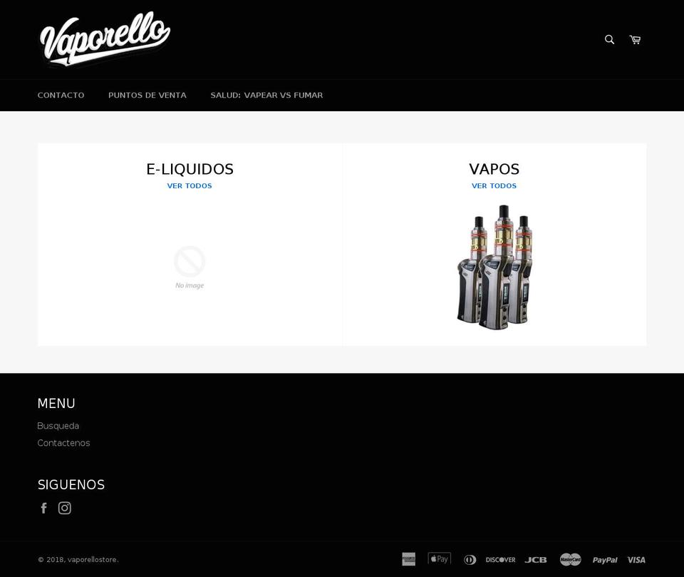 vaporelloshop.com — Shopify storefront screenshot