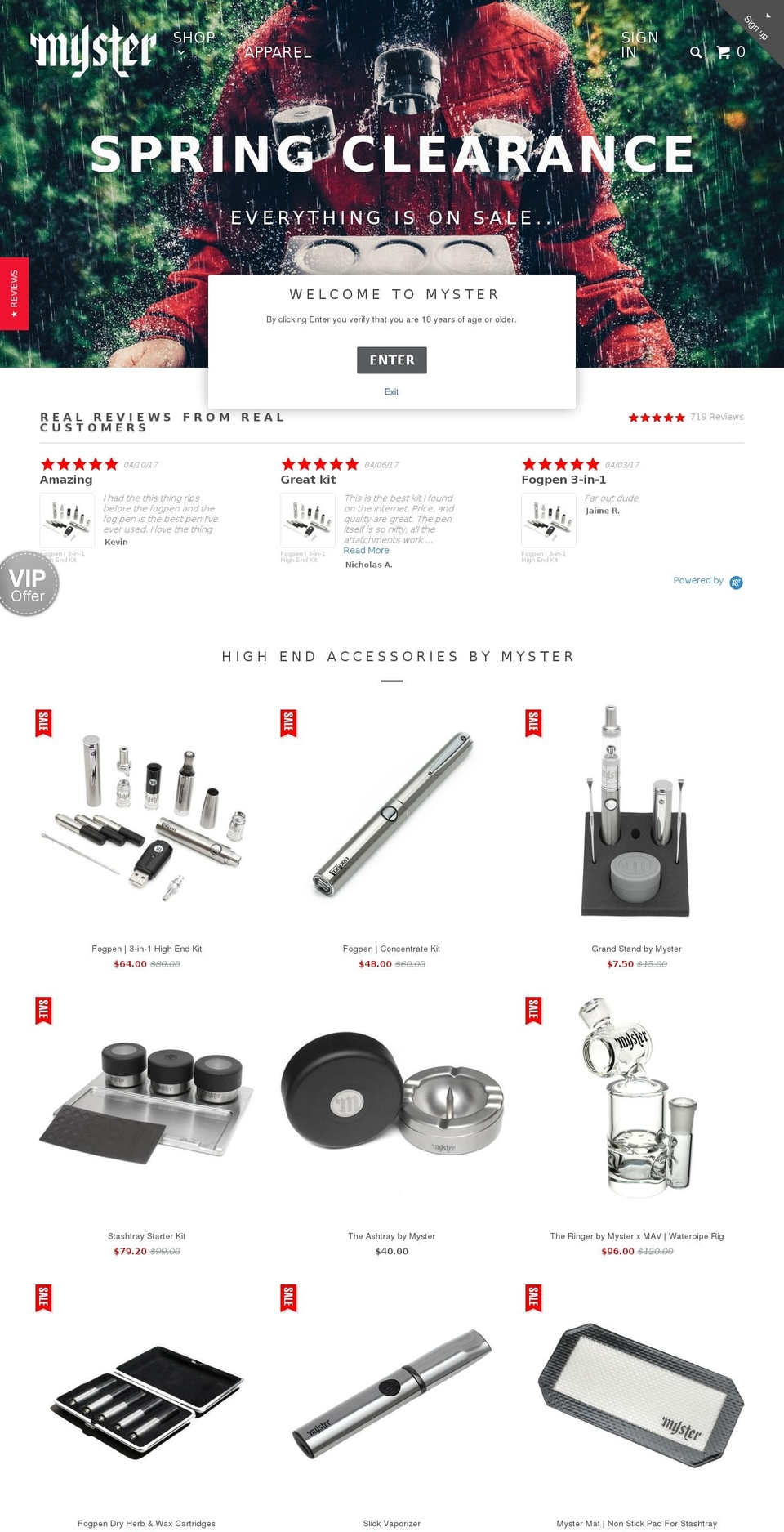vaporholic.com shopify website screenshot