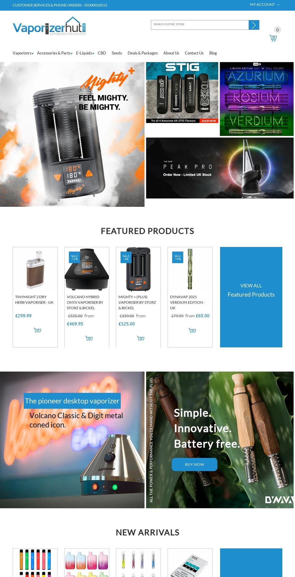 vaporizerhut.co.uk shopify website screenshot