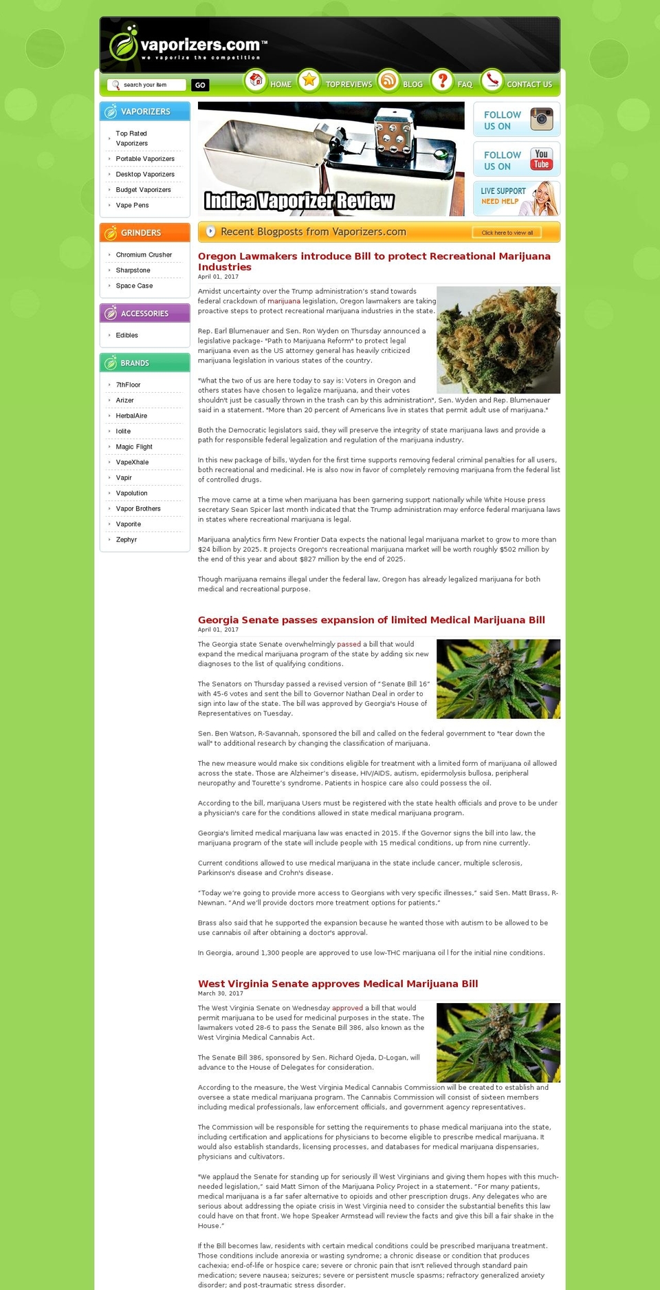 vaporizers.com shopify website screenshot