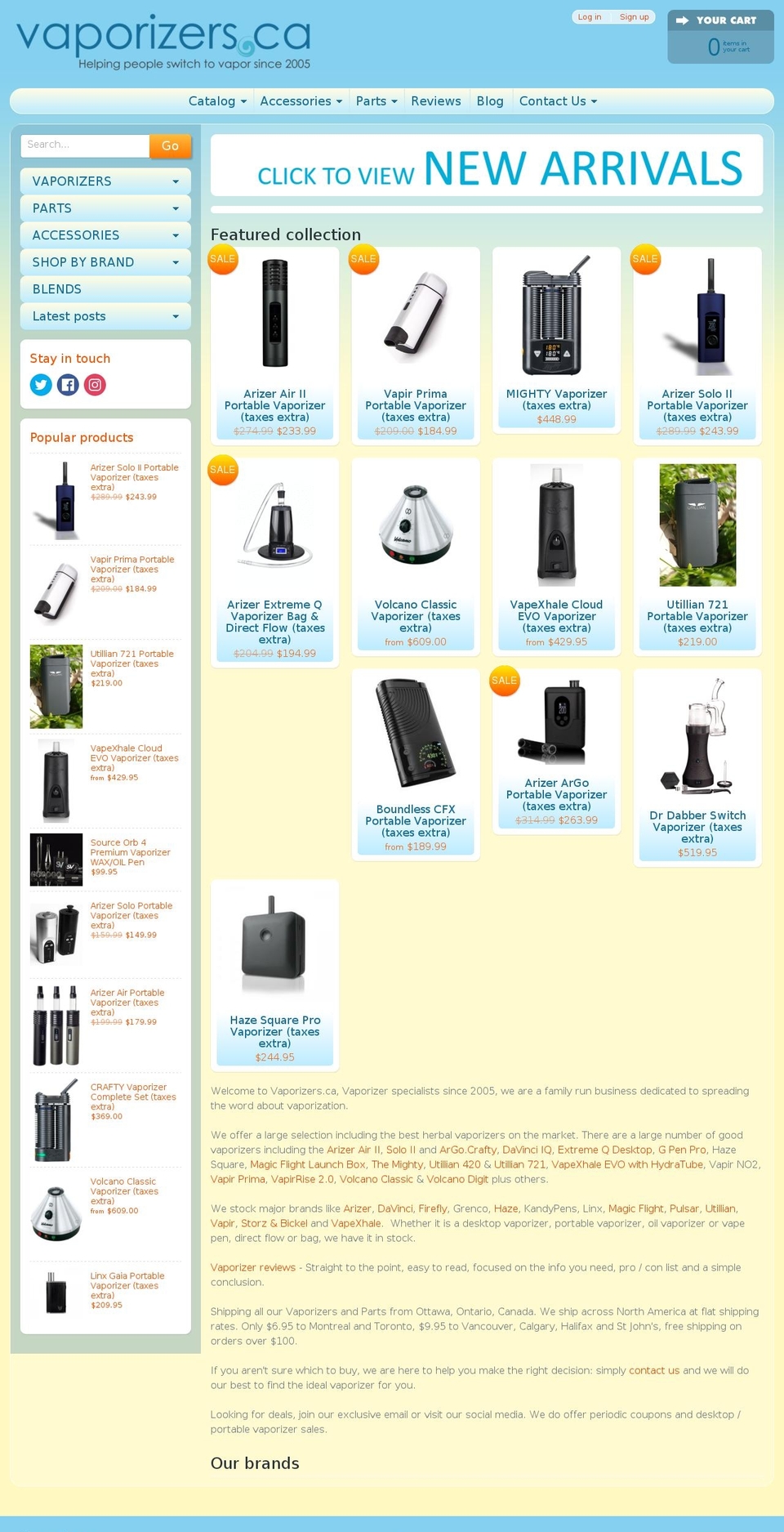 Updated Theme - September 18, 2017 - NICK Shopify theme site example vaporizersource.com