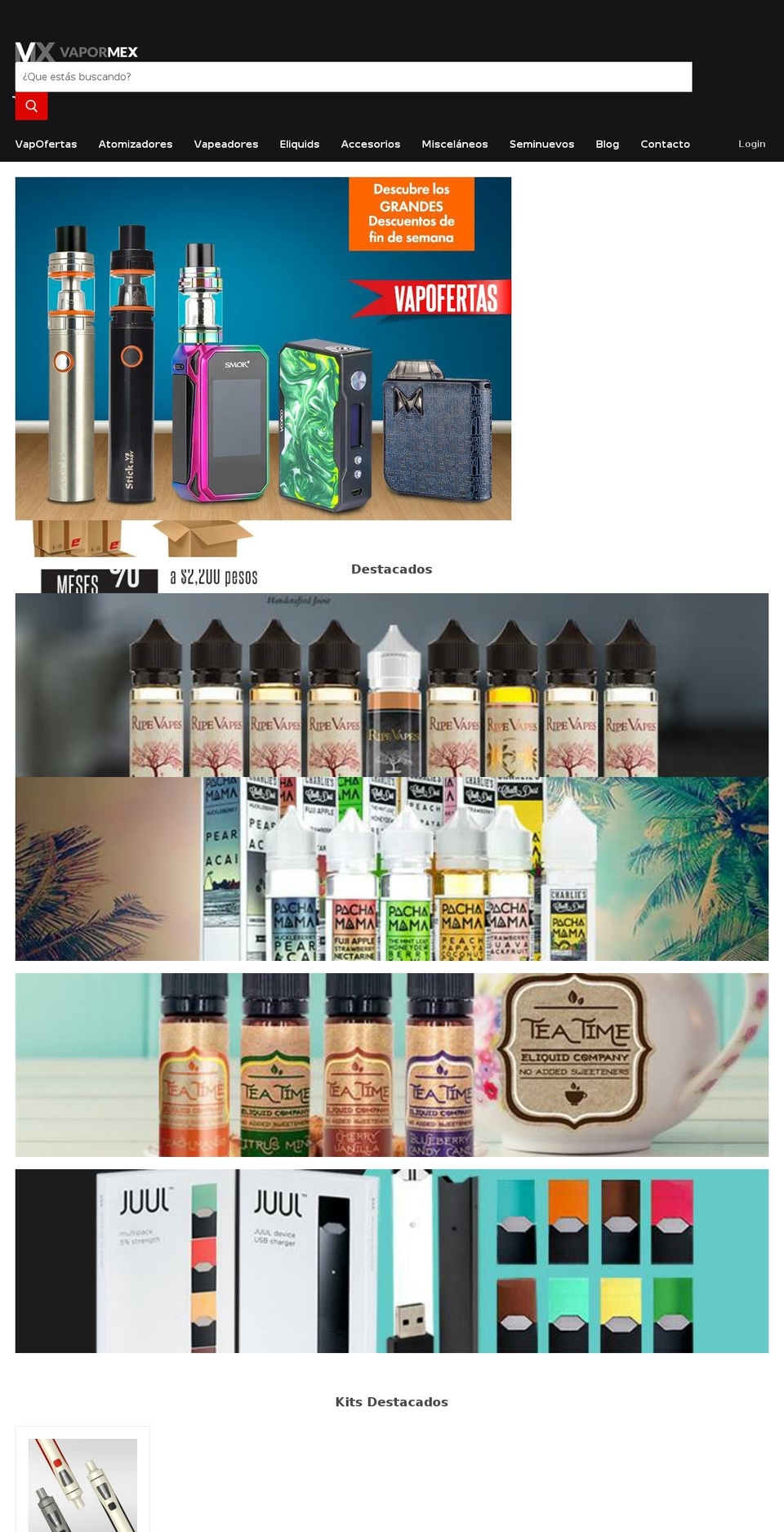 vapormex.com — Shopify storefront screenshot