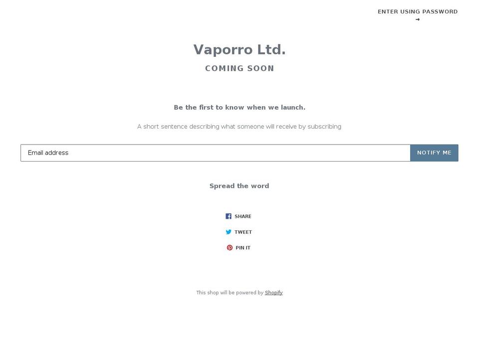 vaporro.com shopify website screenshot