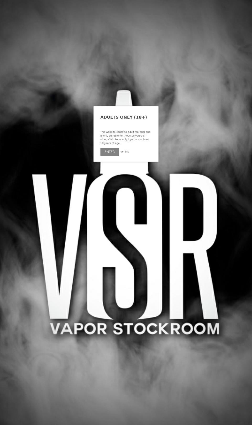 vaporstockroom.com shopify website screenshot