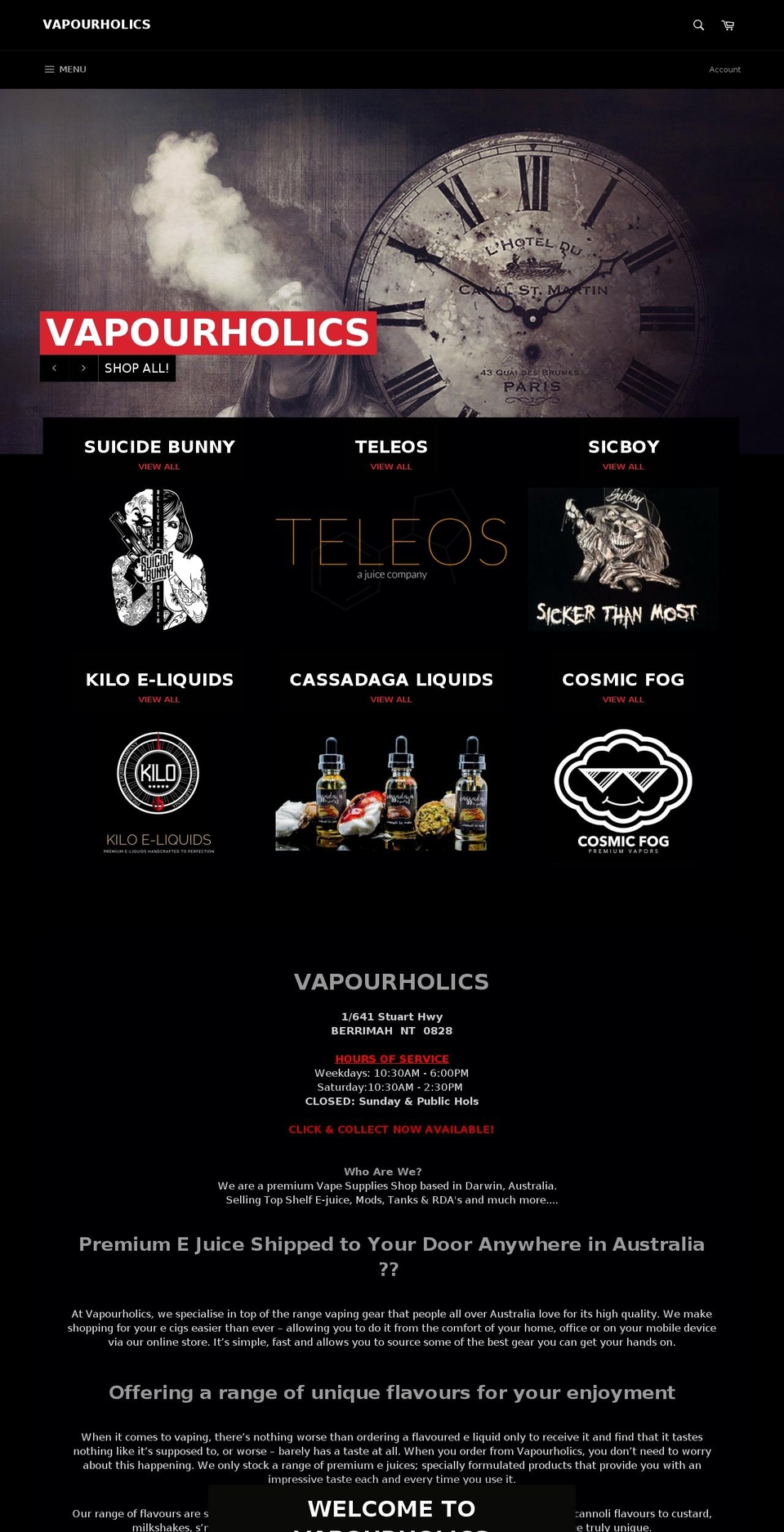vapour-baker.com shopify website screenshot