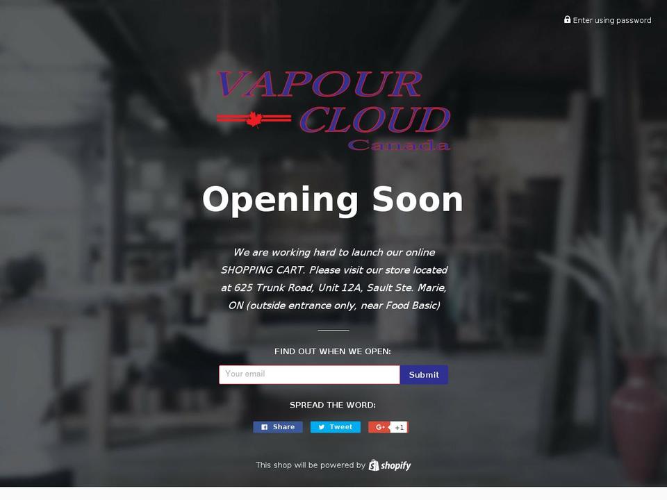 vapourcloudcanada.com — Shopify storefront screenshot