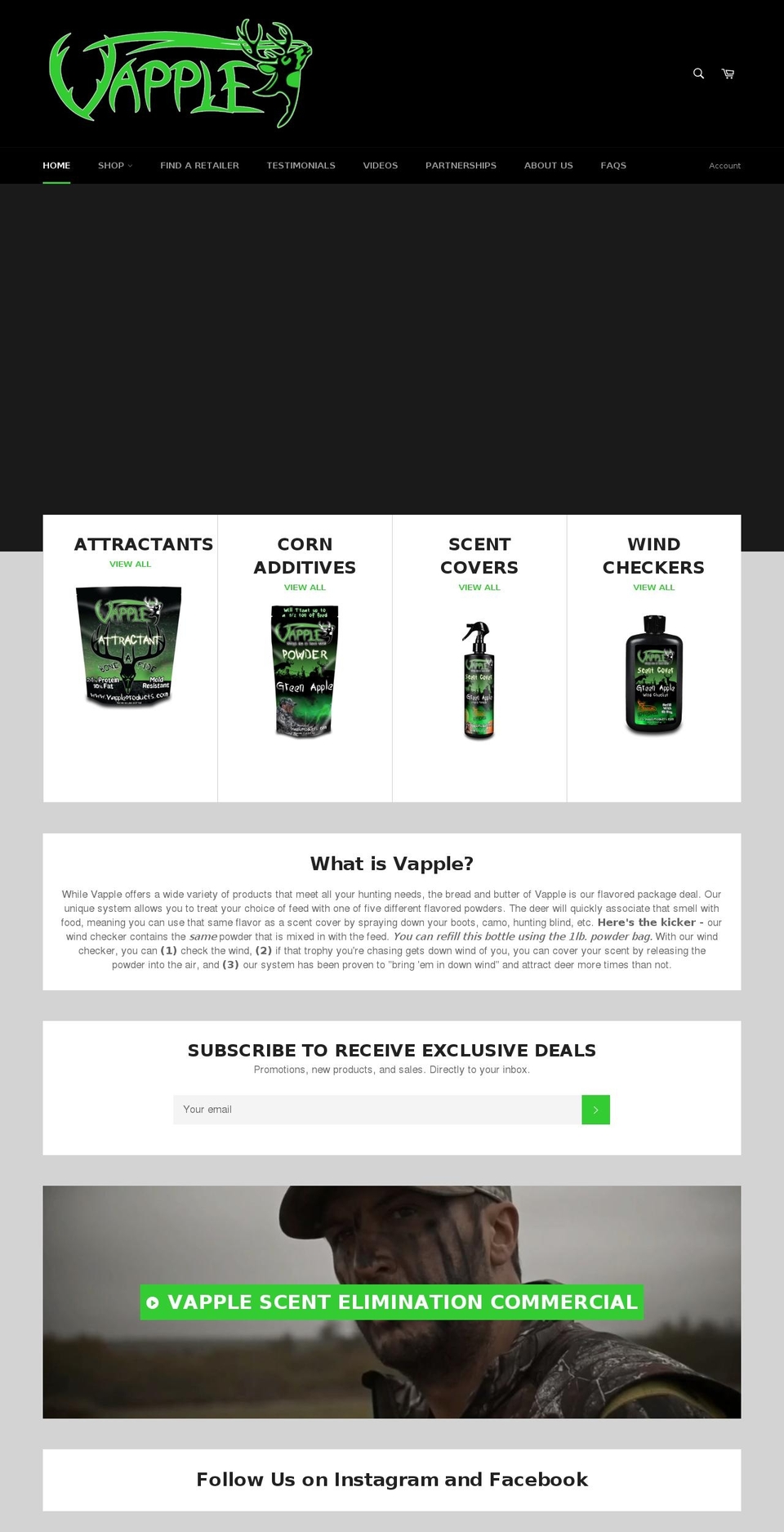 vappleproducts.com shopify website screenshot