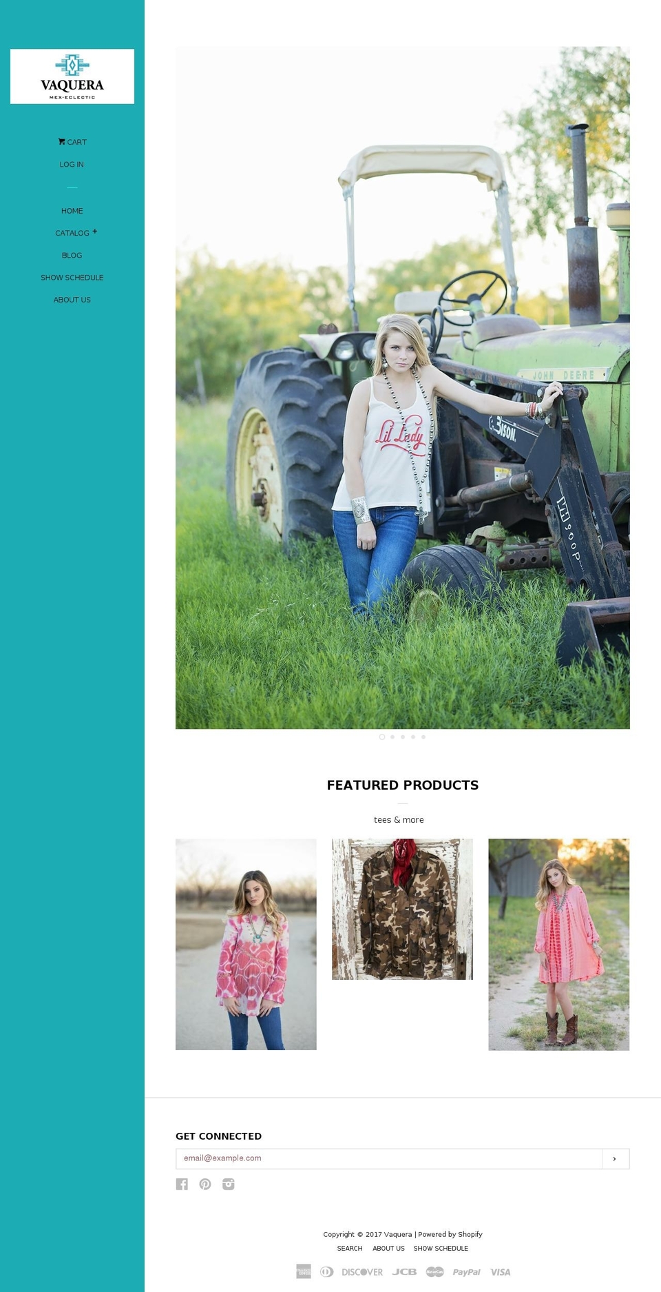 vaqueracowgirlcouture.com shopify website screenshot