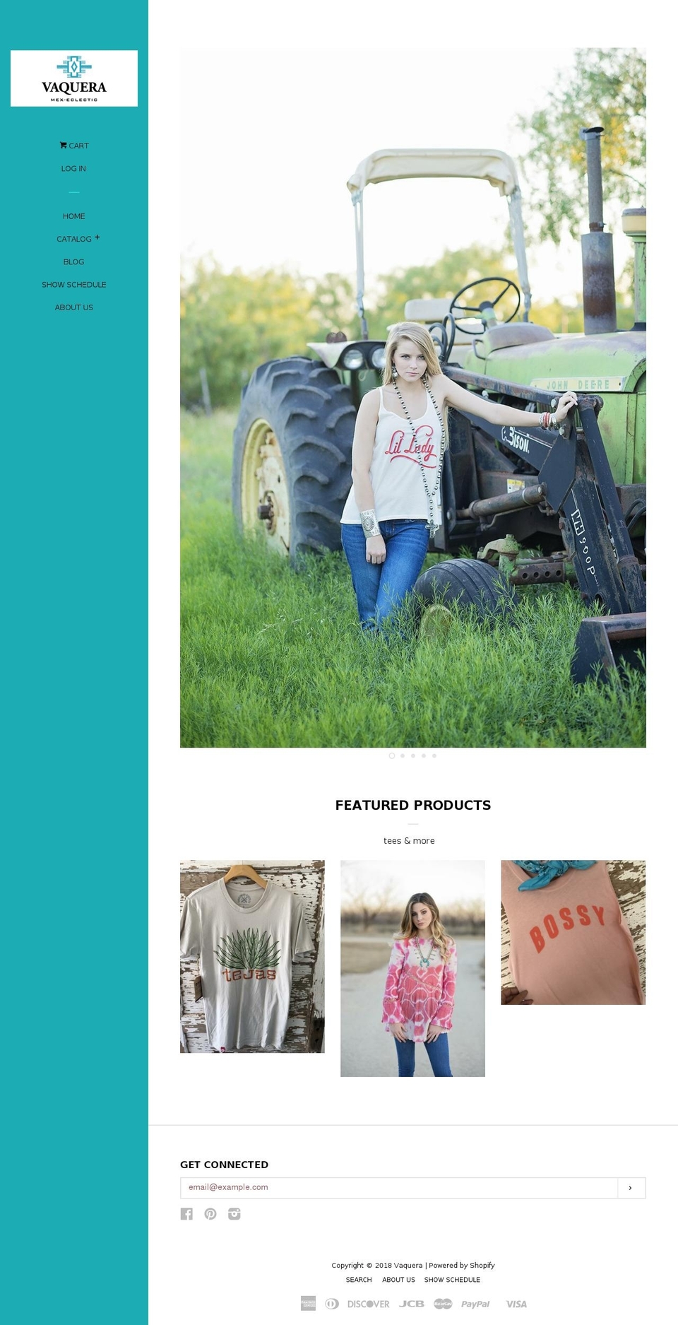 vaqueraonline.com — Shopify storefront screenshot