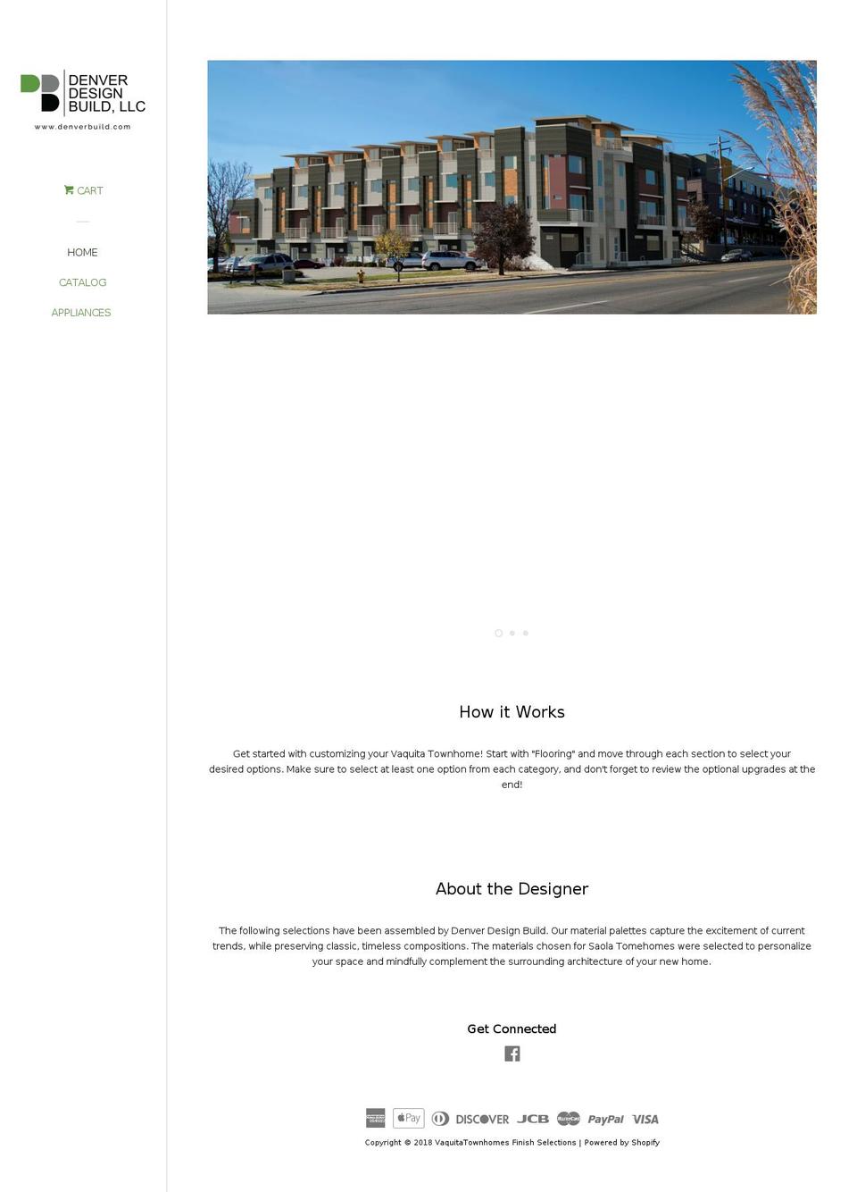 vaquitatownhomesfinishselections.com — Shopify storefront screenshot