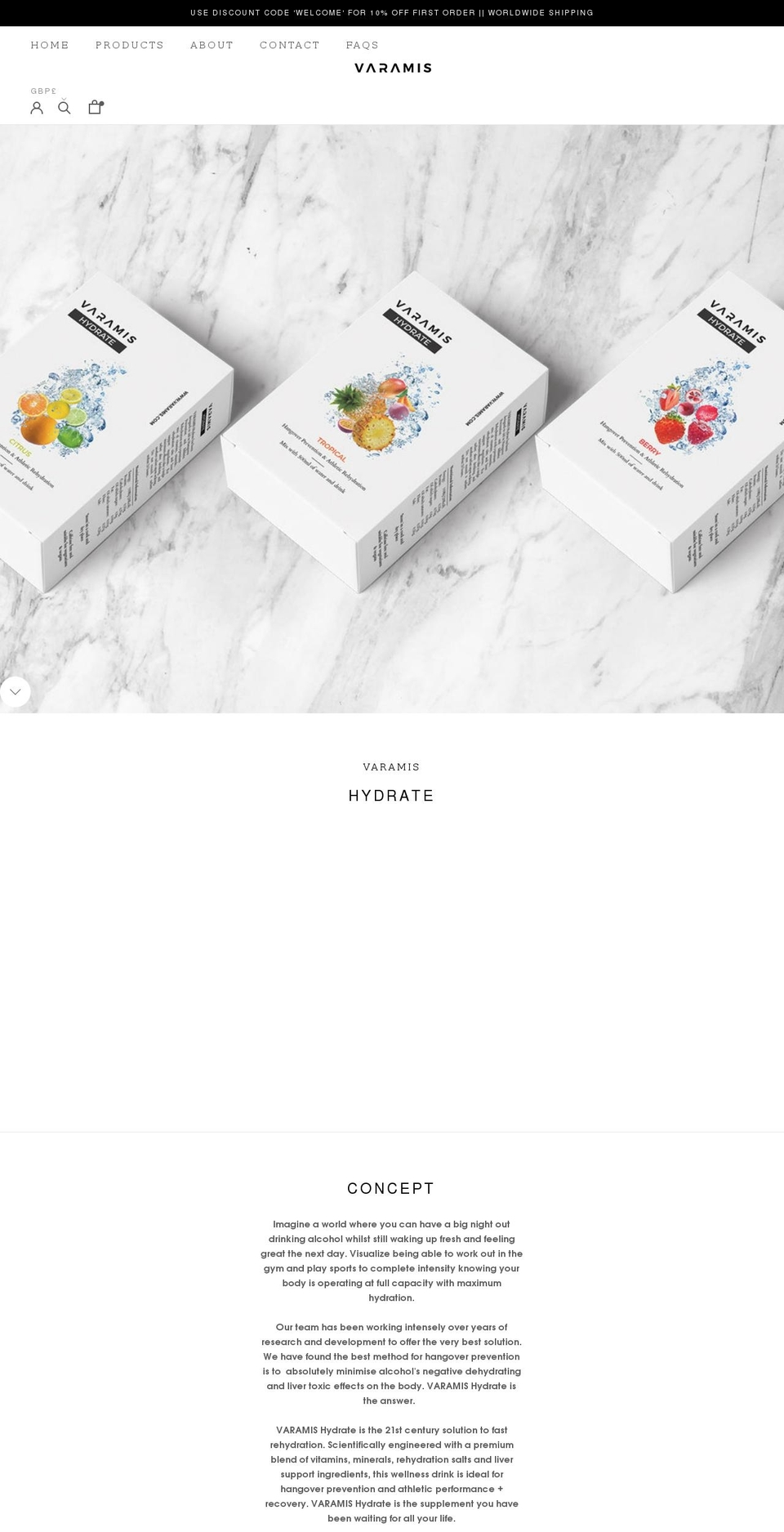 varamis.com shopify website screenshot