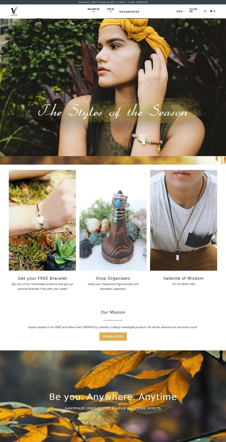 varanoa.com — Shopify storefront screenshot