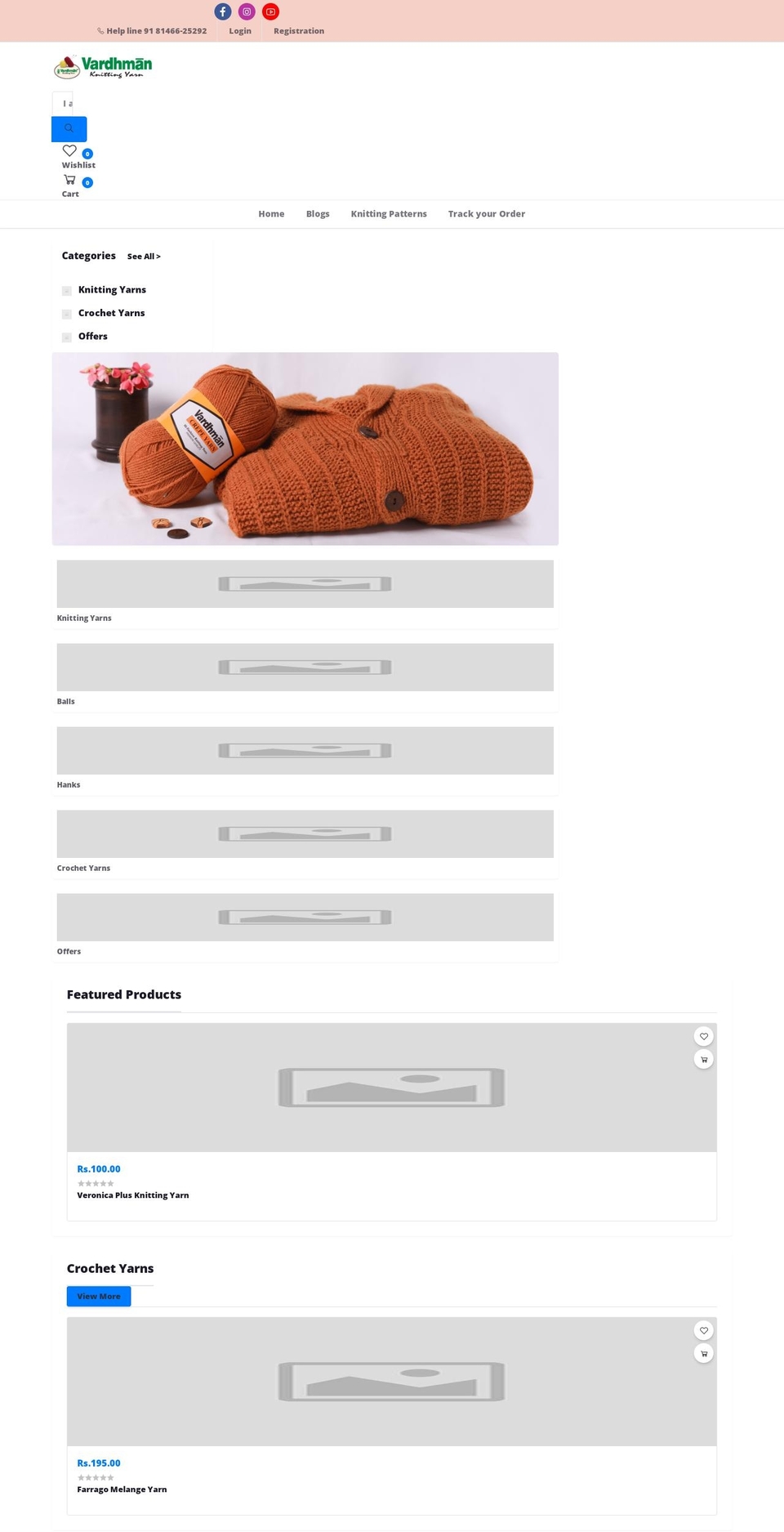 Toemp Shopify theme site example vardhmanknitworld.com