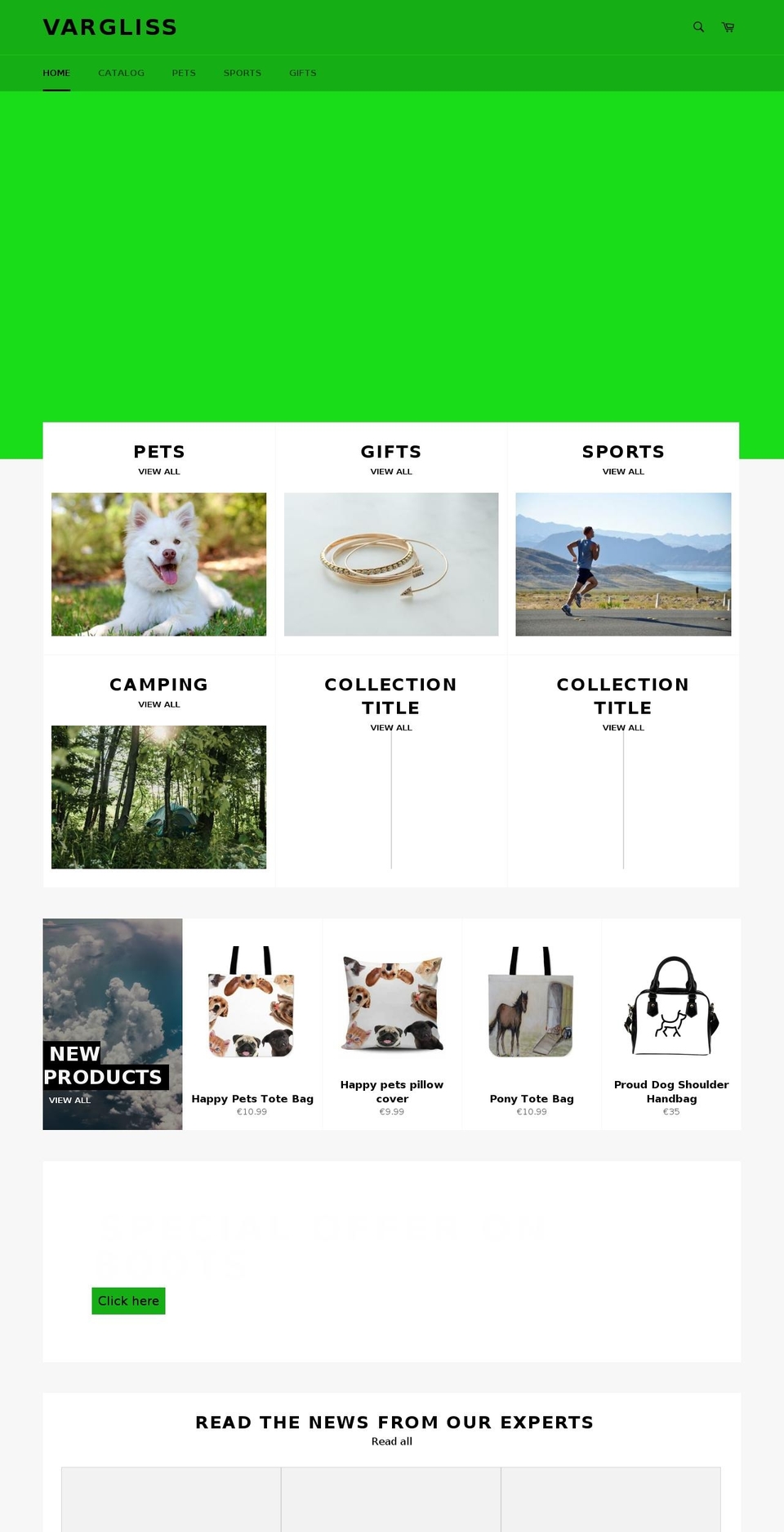 vargliss.com — Shopify storefront screenshot