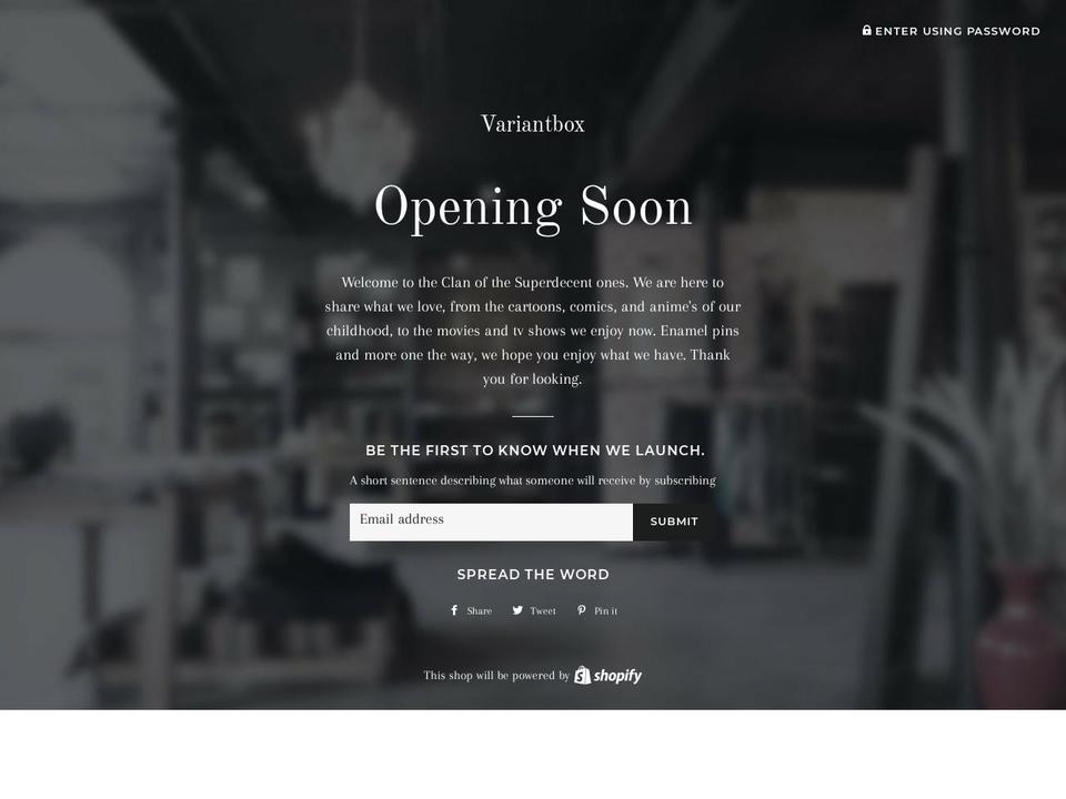 variantbox.com shopify website screenshot