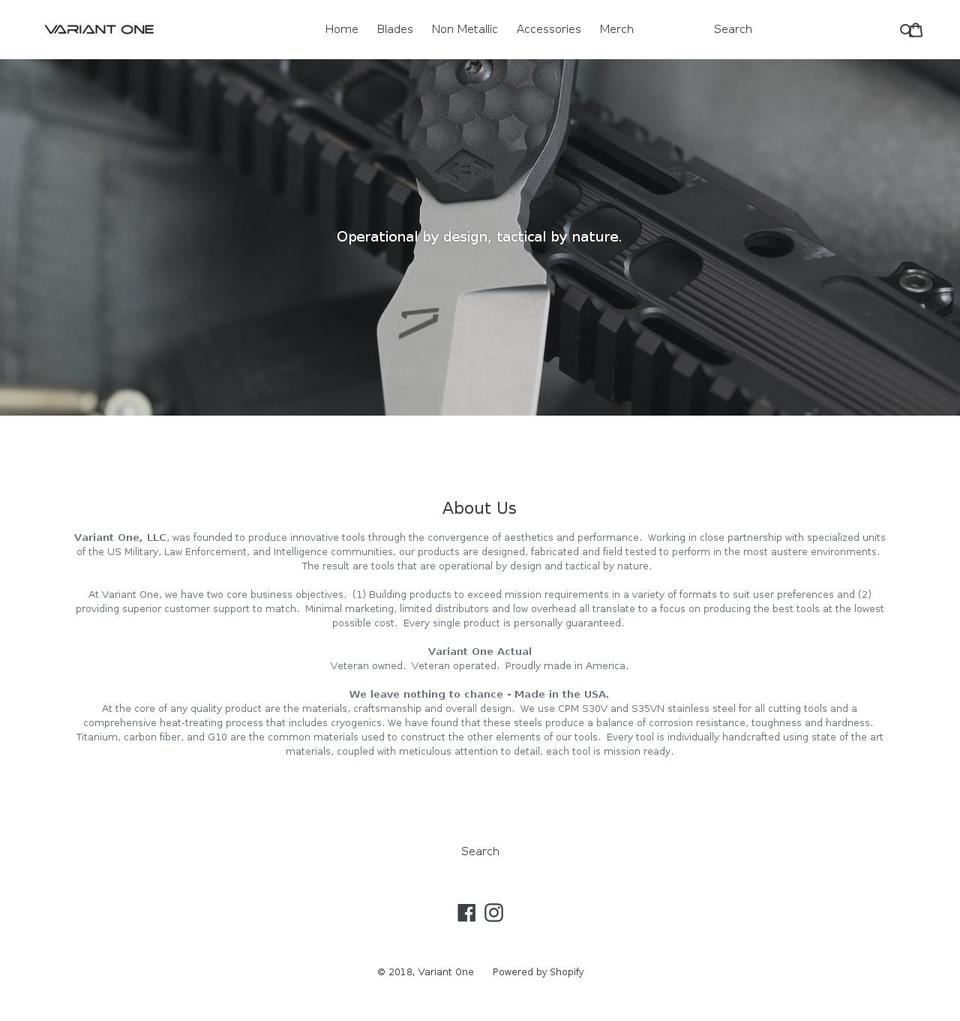 variantone.com shopify website screenshot