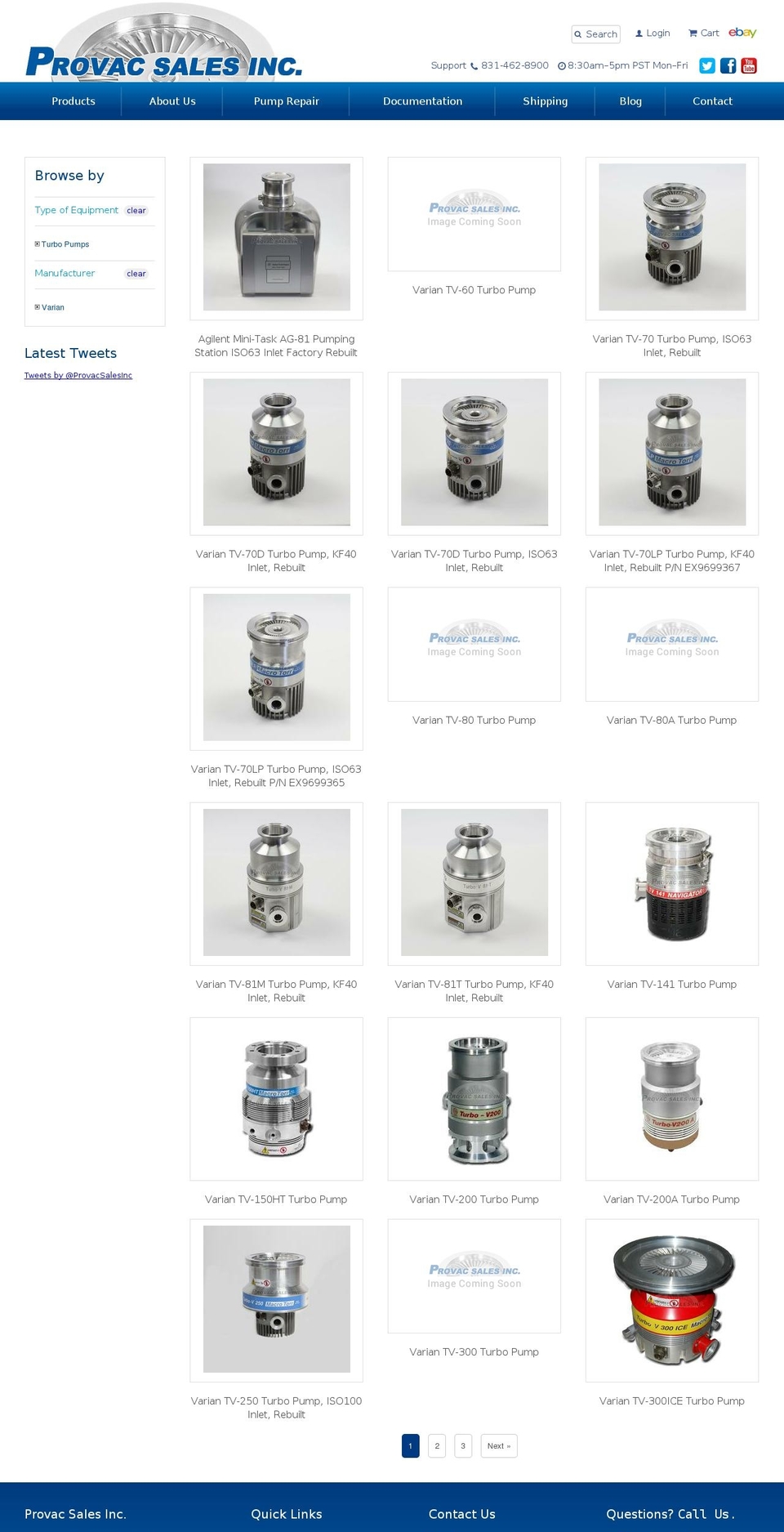 Provac Shopify theme site example varianturbopump.com