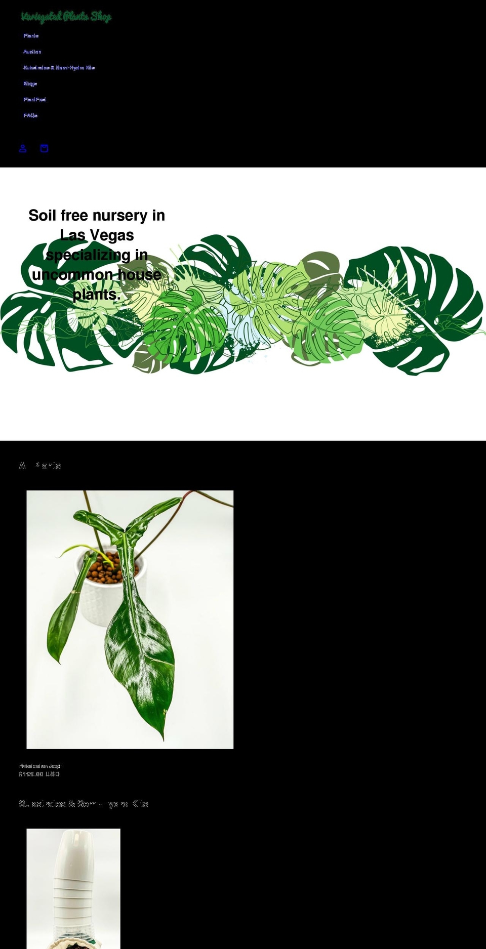 variegatedplants.shop shopify website screenshot