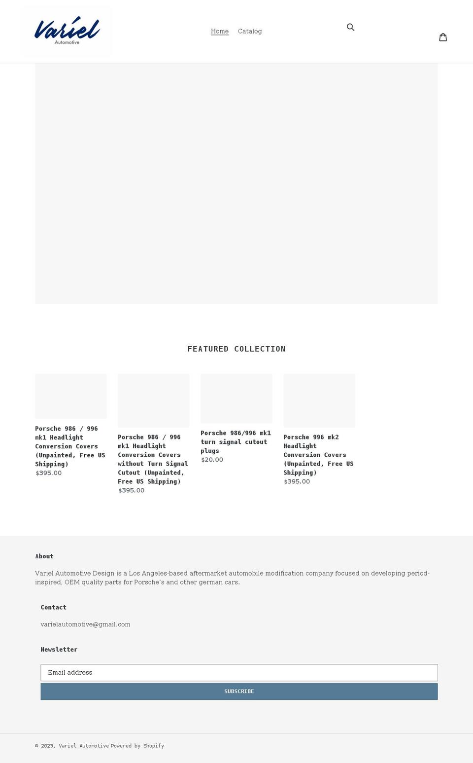 varielautomotive.com shopify website screenshot