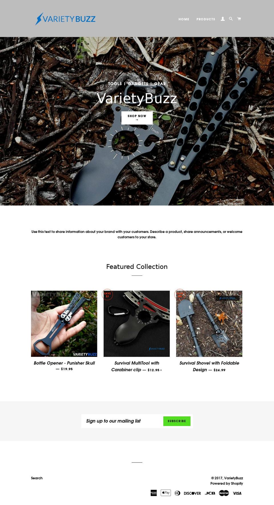 varietybuzz.com shopify website screenshot