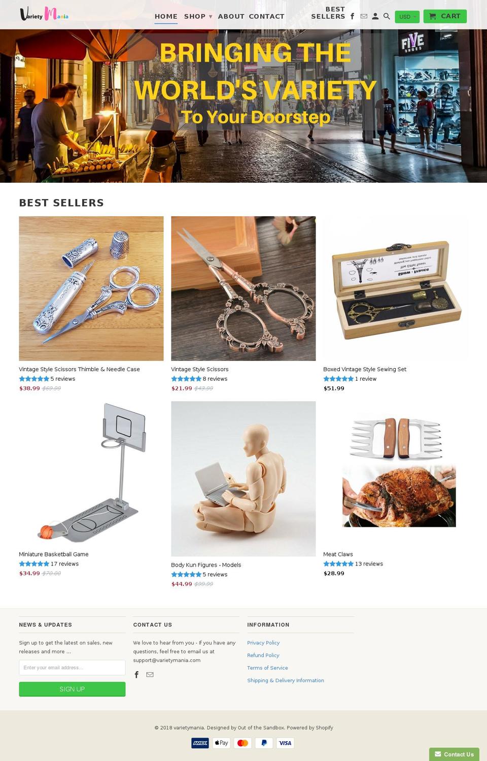 varietymania.com — Shopify storefront screenshot