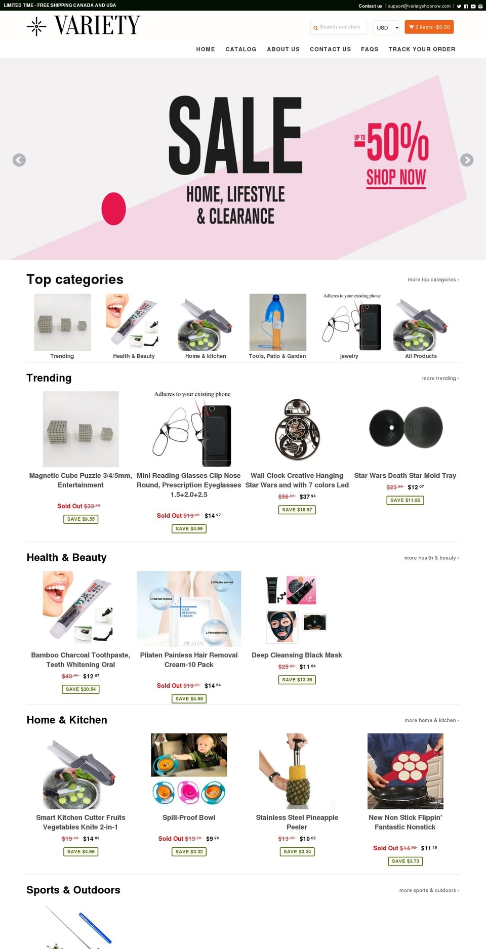 varietyshopnow.com — Shopify storefront screenshot