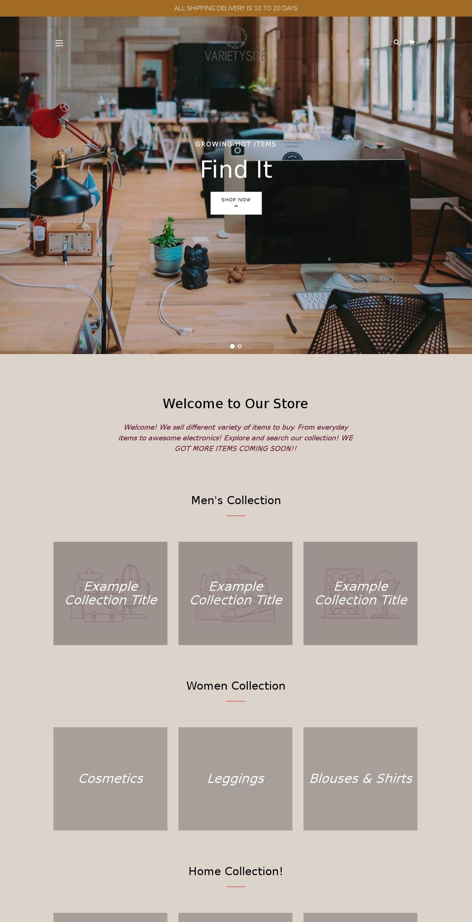 varietysite.com — Shopify storefront screenshot