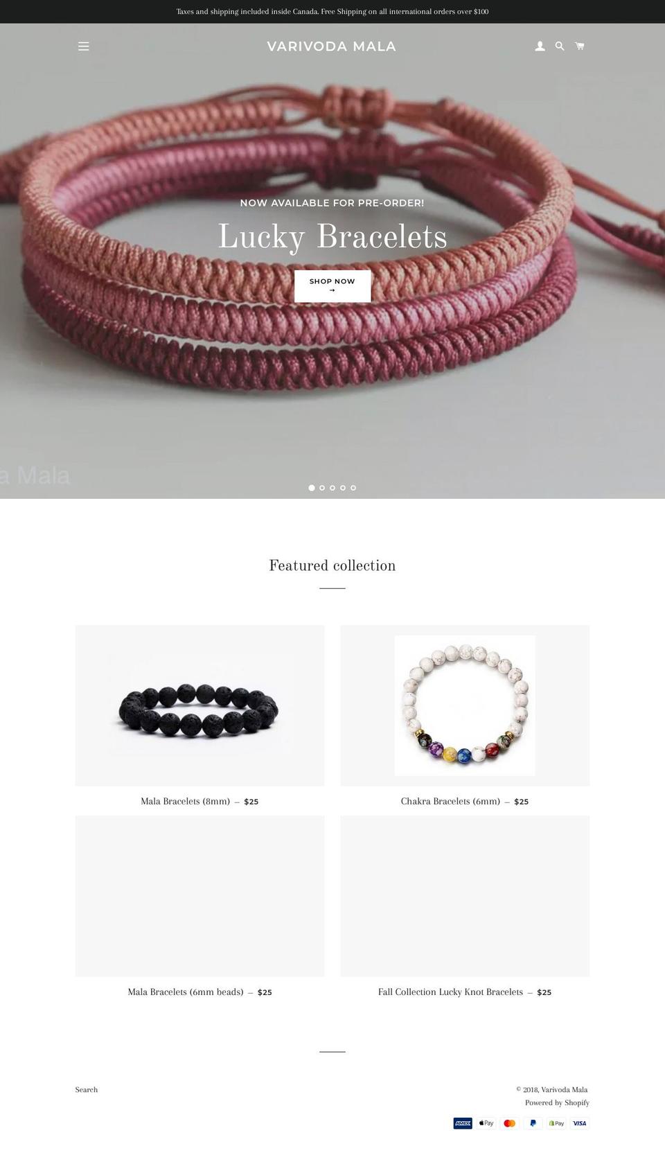 varivodamala.com — Shopify storefront screenshot