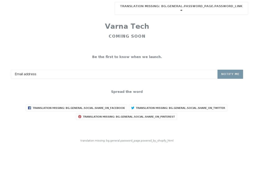 varna.tech shopify website screenshot