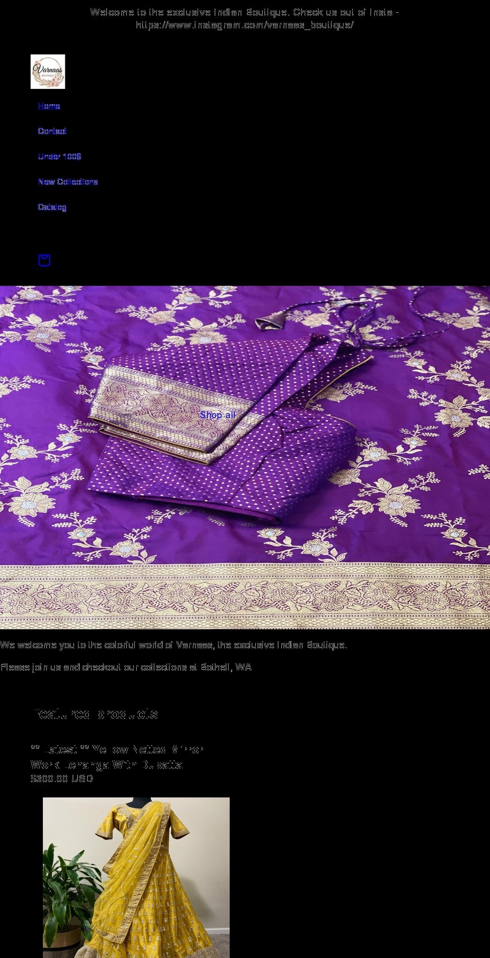 varnaas.com shopify website screenshot
